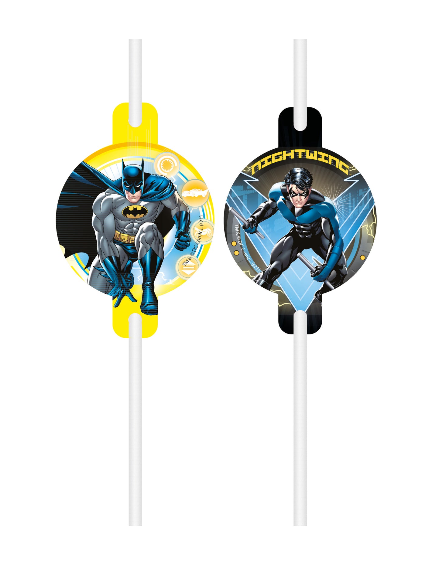 4 Batman™ karton medál szívószál