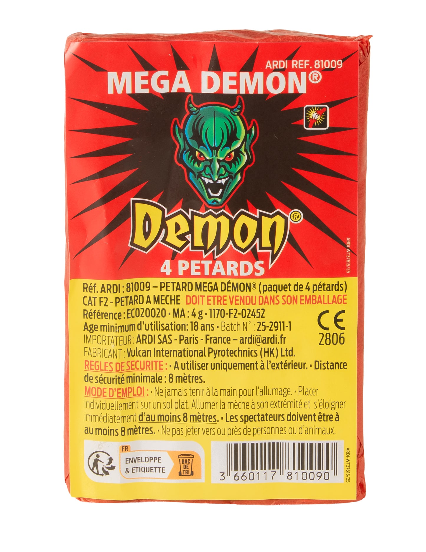 4 Méga Démon® petárda