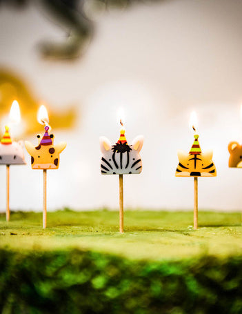 5 gyertya a vadon élő állatok csúcsán 2,5 x 2,5 cm