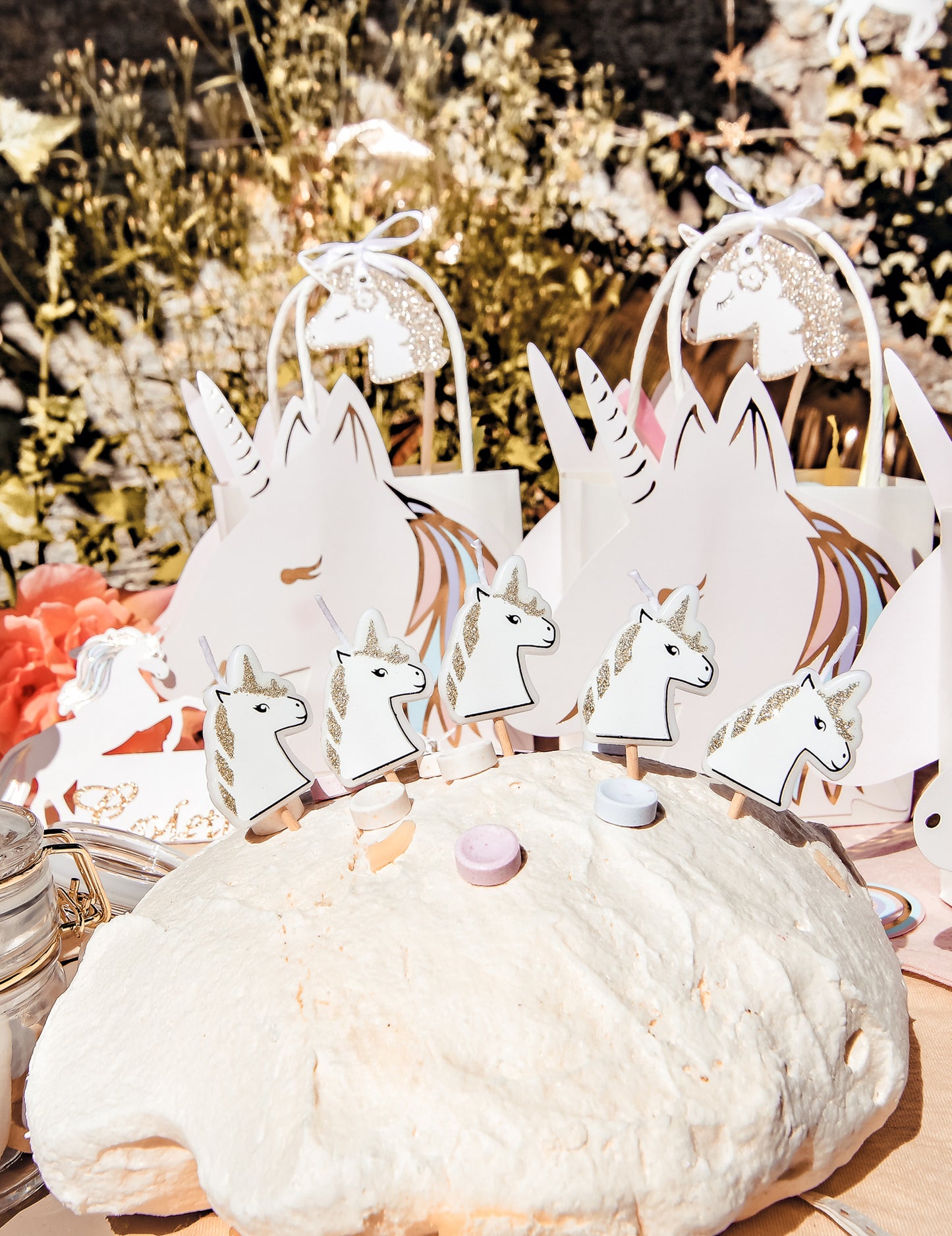 5 gyertya az Unicorn Glitteren Peuck 4,5 x 3 cm