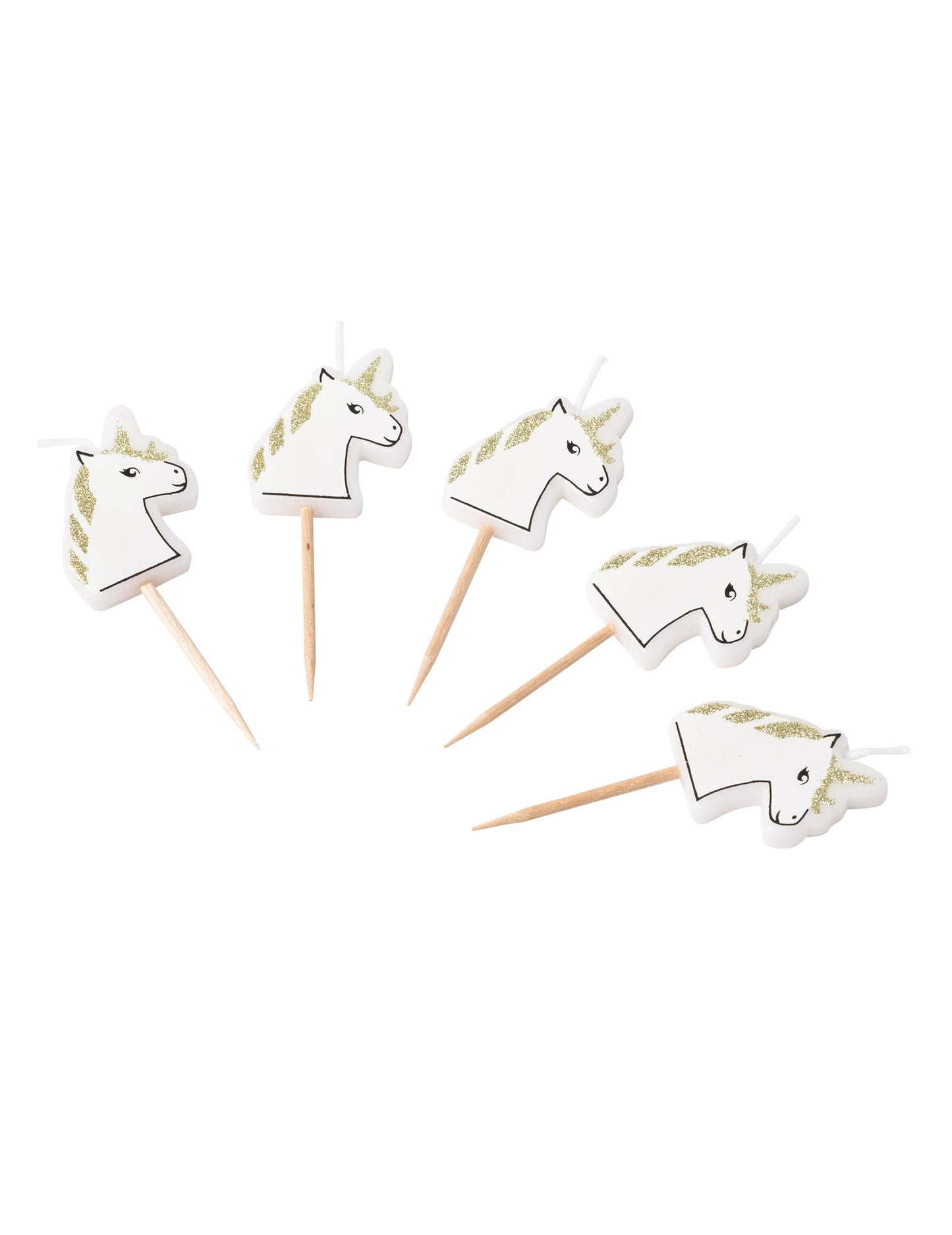 5 gyertya az Unicorn Glitteren Peuck 4,5 x 3 cm