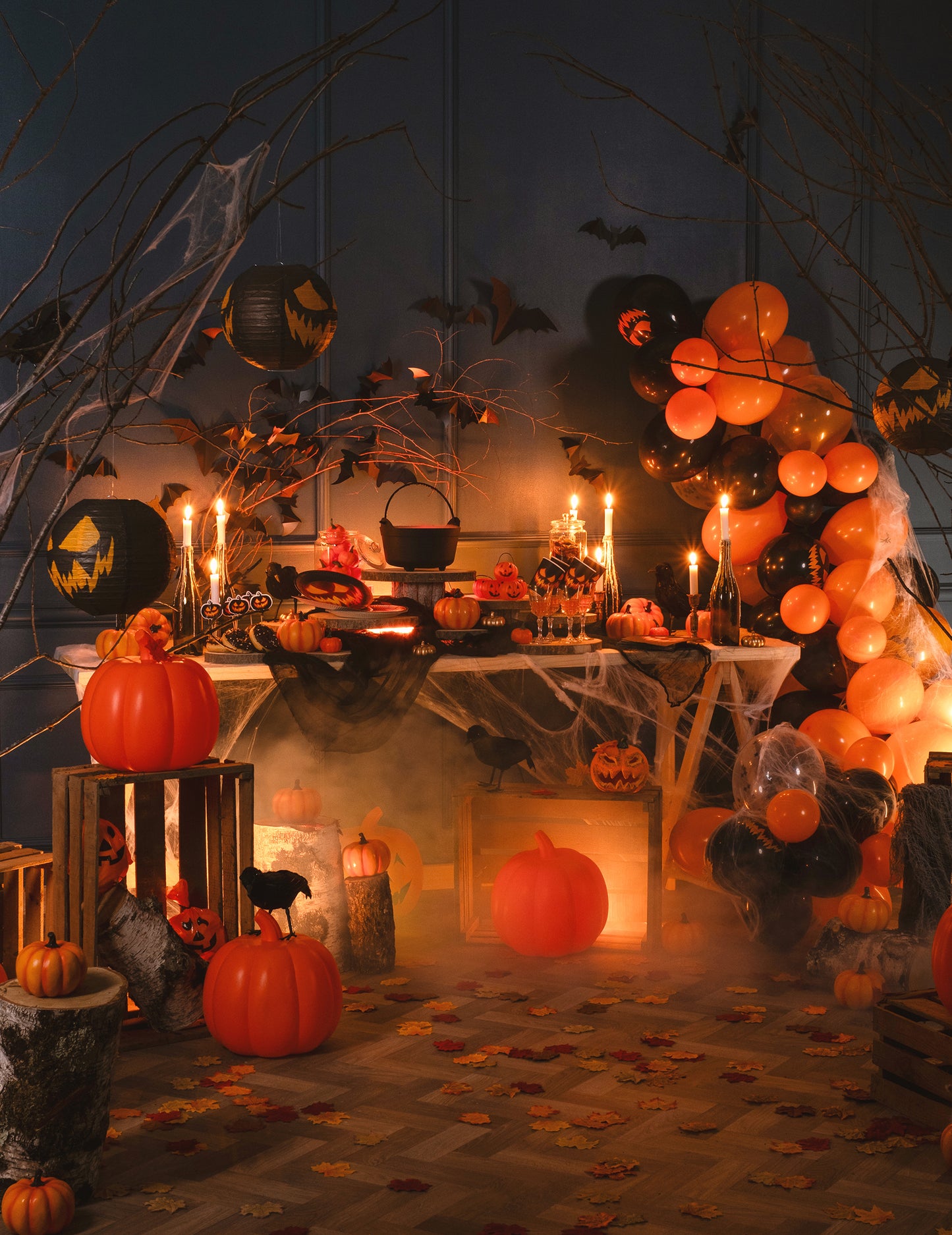 50 fekete és narancs halloween 30 cm
