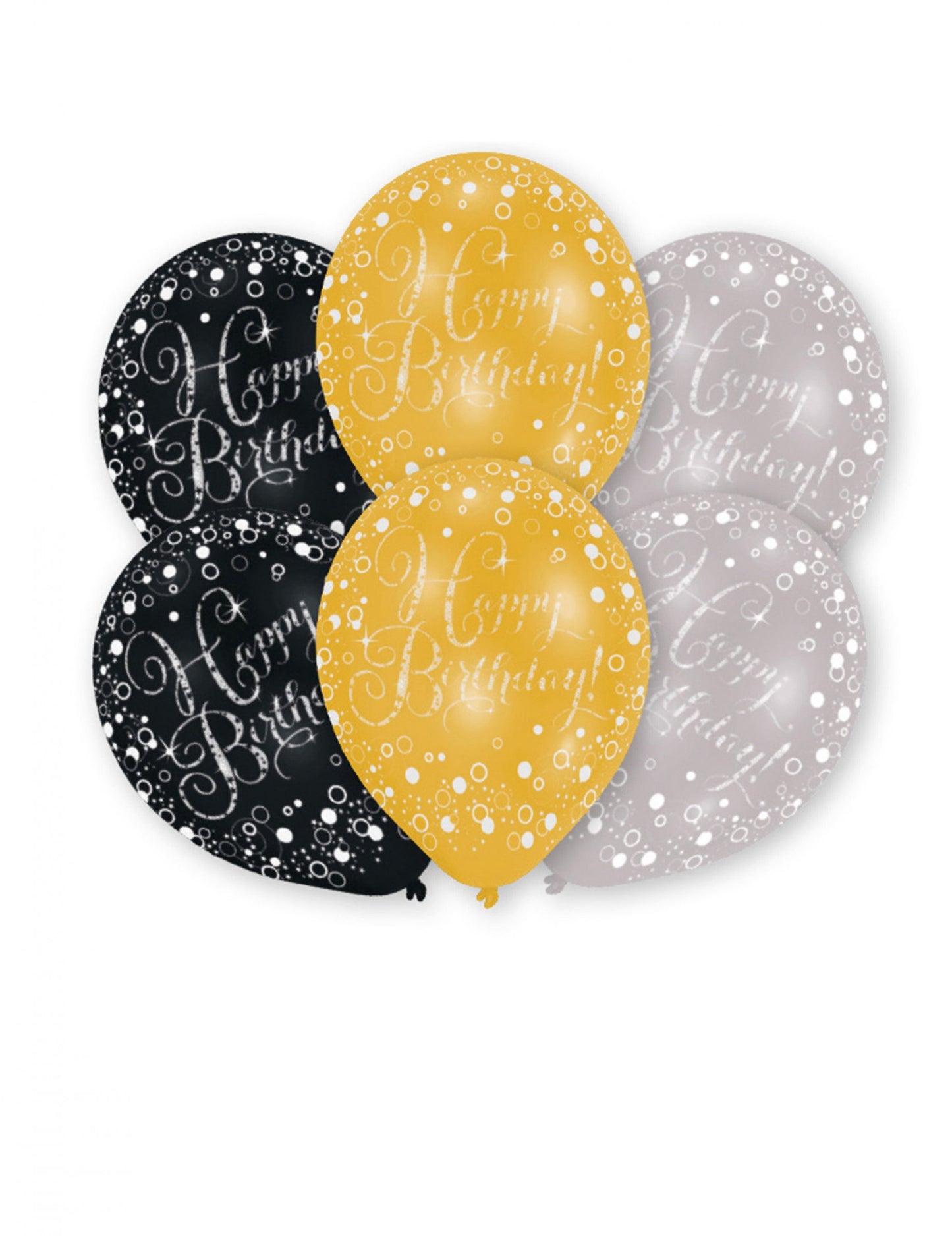 6 csillogó latex lufi boldog születésnapi ünneplésre (27) cm
