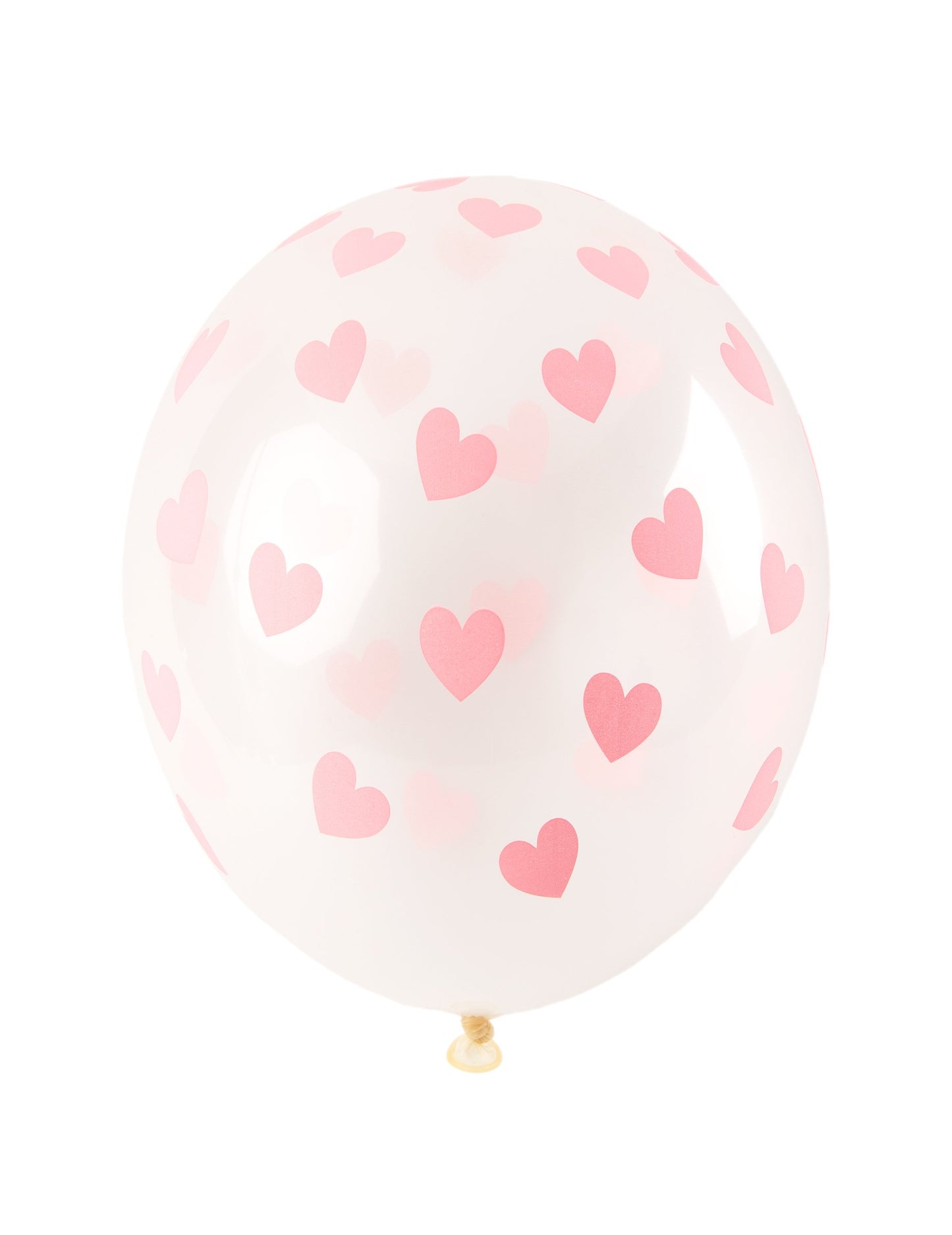 6 átlátszó, világos rózsaszín szíves latex lufi 30 cm esküvőre