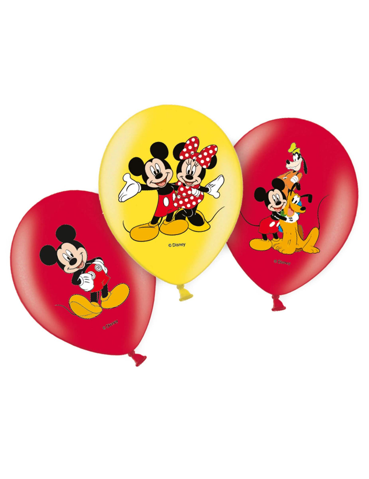 Mickey egér gyermekeknek készült piros és sárga latex lufik