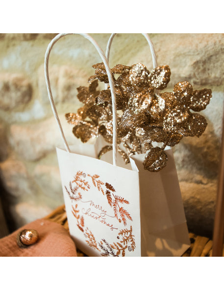 6 eukaliptusz ág réz csillámporral 17 cm egy varázslatos karácsonyért