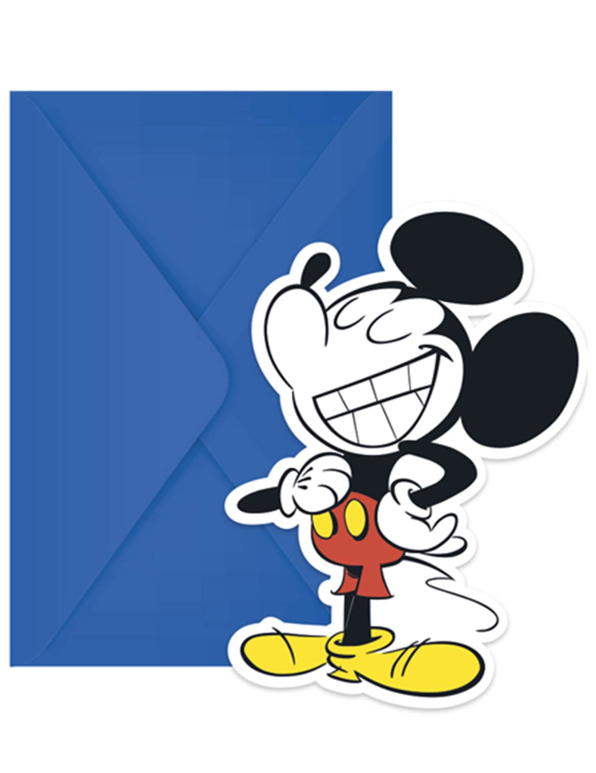Mickey egér retro gyermek kék meghívókártyák és borítékok