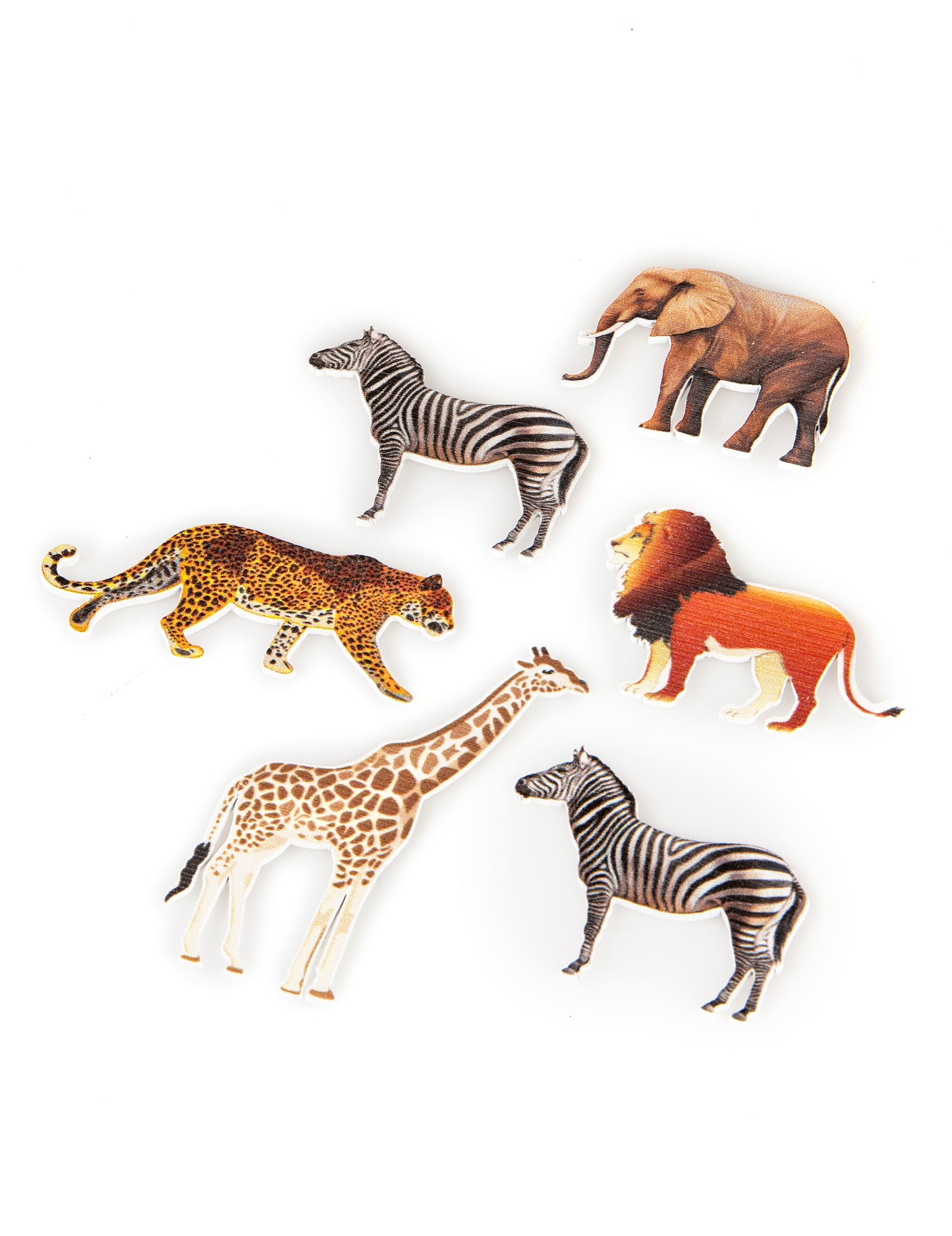 6 A Táblázat Konfetti Állatok a Savannah -ból 7,5 x 5,5 cm