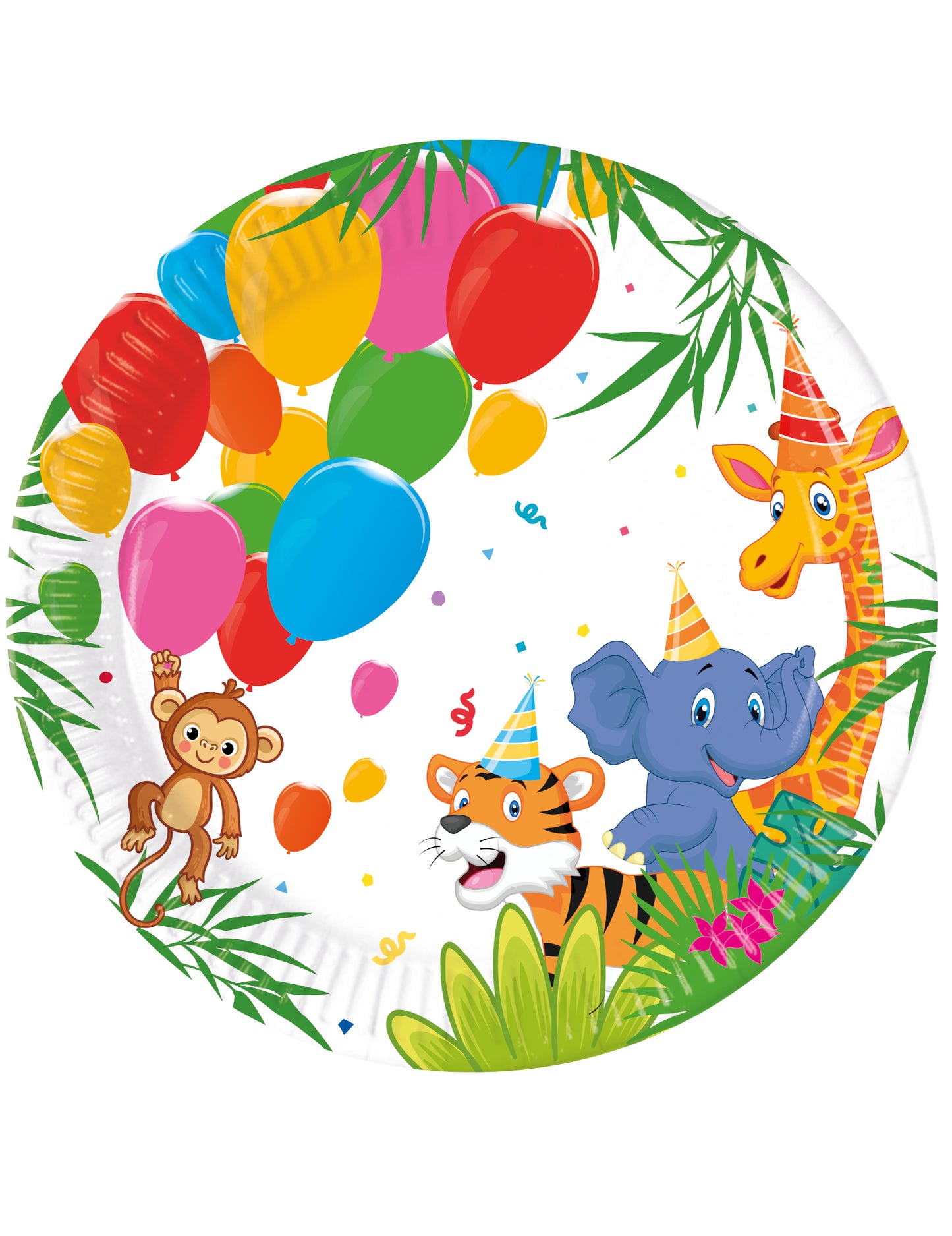 8 db dzsungel lufi papírtányér 20 db cm állatok