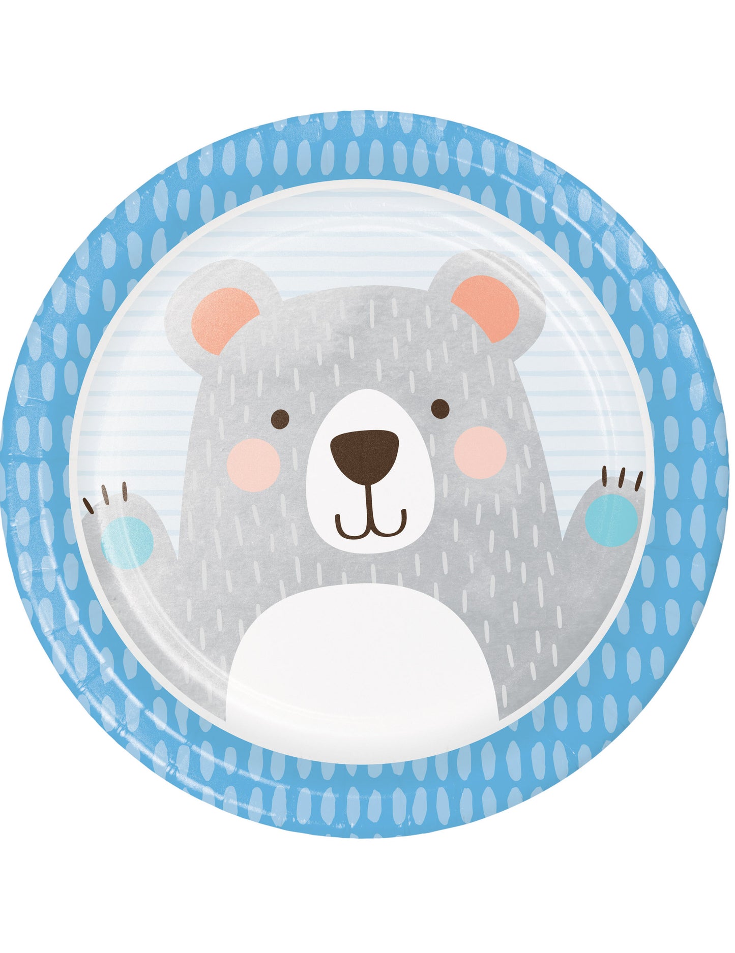 8 db kis szürke maci papírtányér 22 cm születésnap