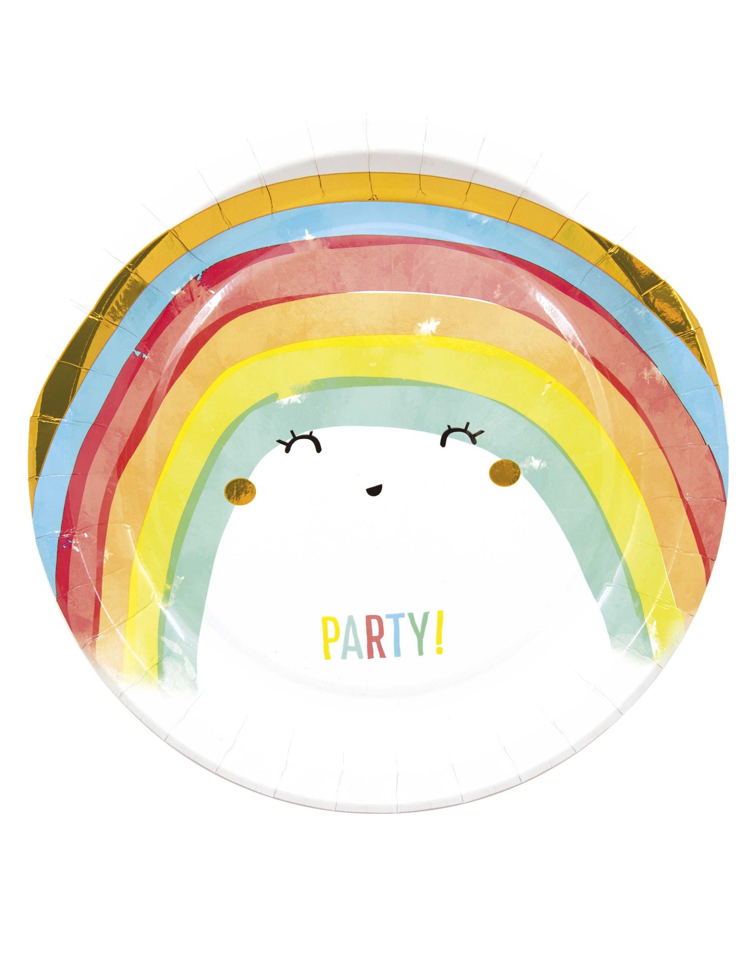 8 db szivárványos parti papírtányér 23 cm szivárvány