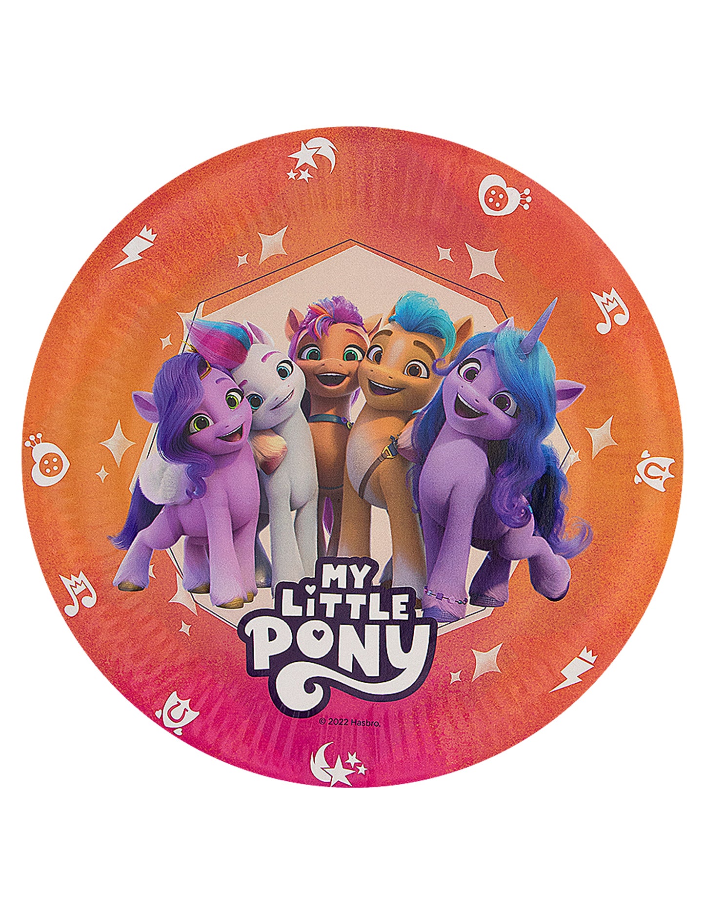 8 assiettes My Little Pony pour enfant orange et rose avec personnages