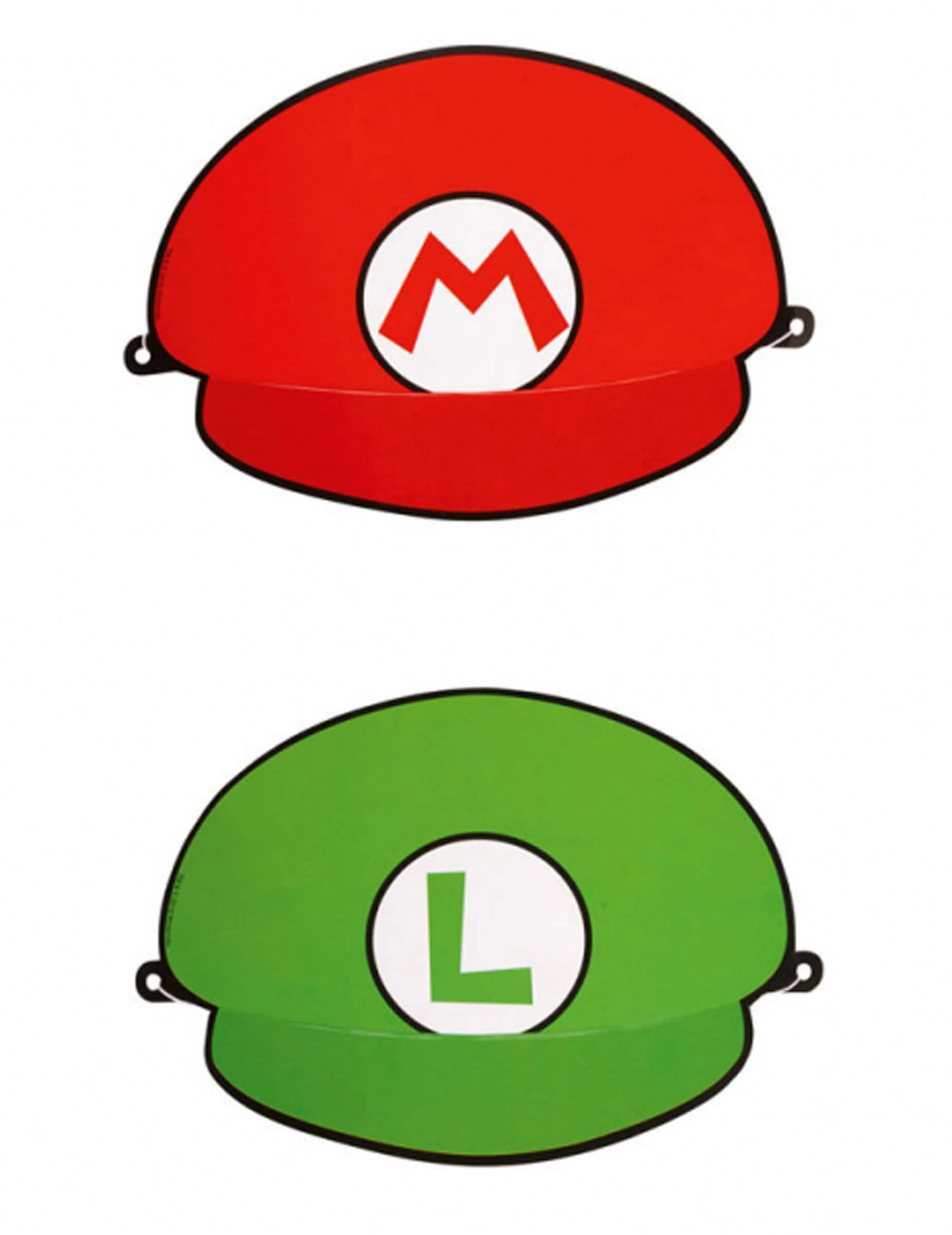 Super Mario™ gyermek party kalapok Mario és Luigi modellek piros és zöld