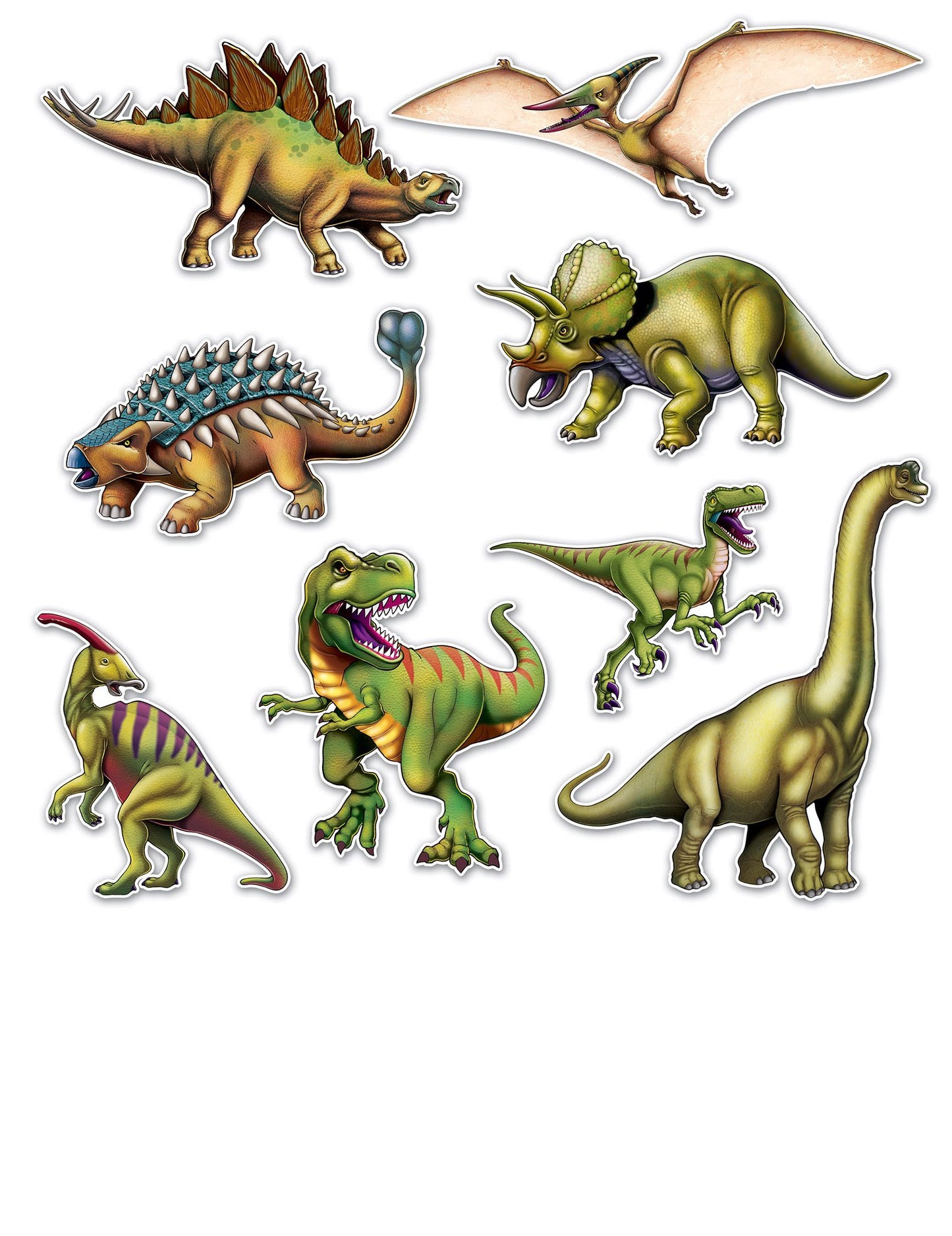 8 karton dinoszaurusz vágások