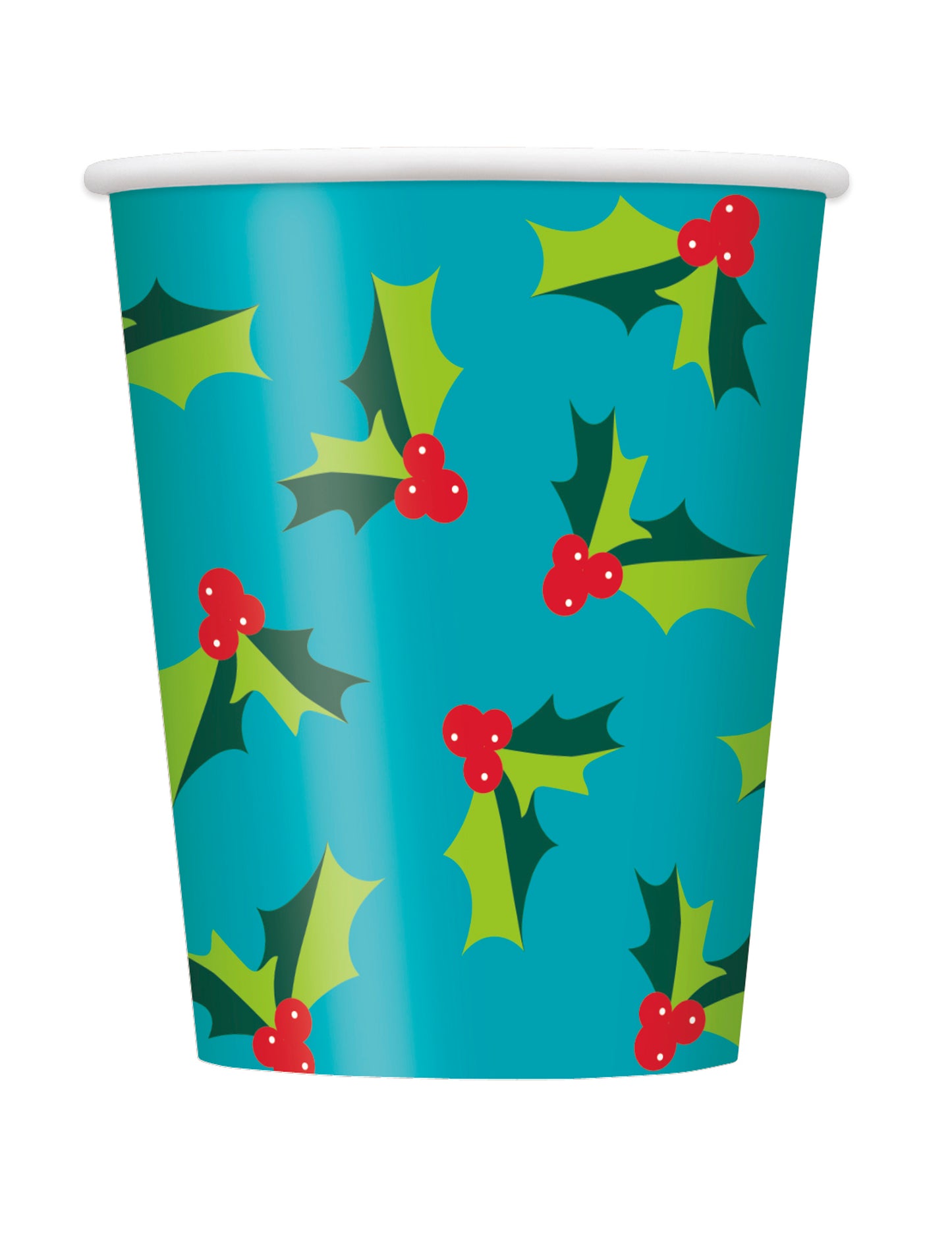 8 kék magyal karácsonyi papírpohár, 266 ml, szenteste alkalmából