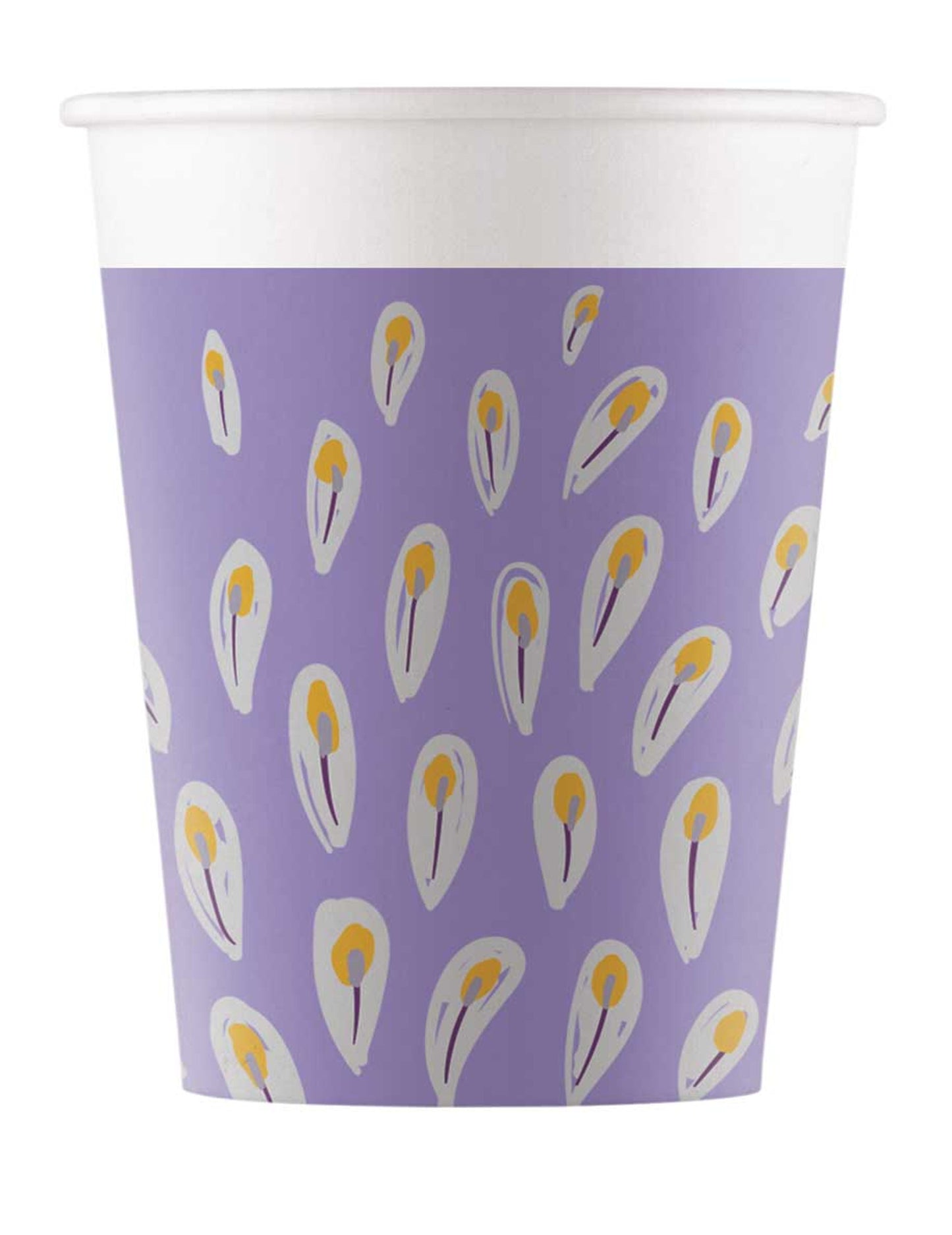 8 fémes pávamintás kartonpohár, 200 ml, lila