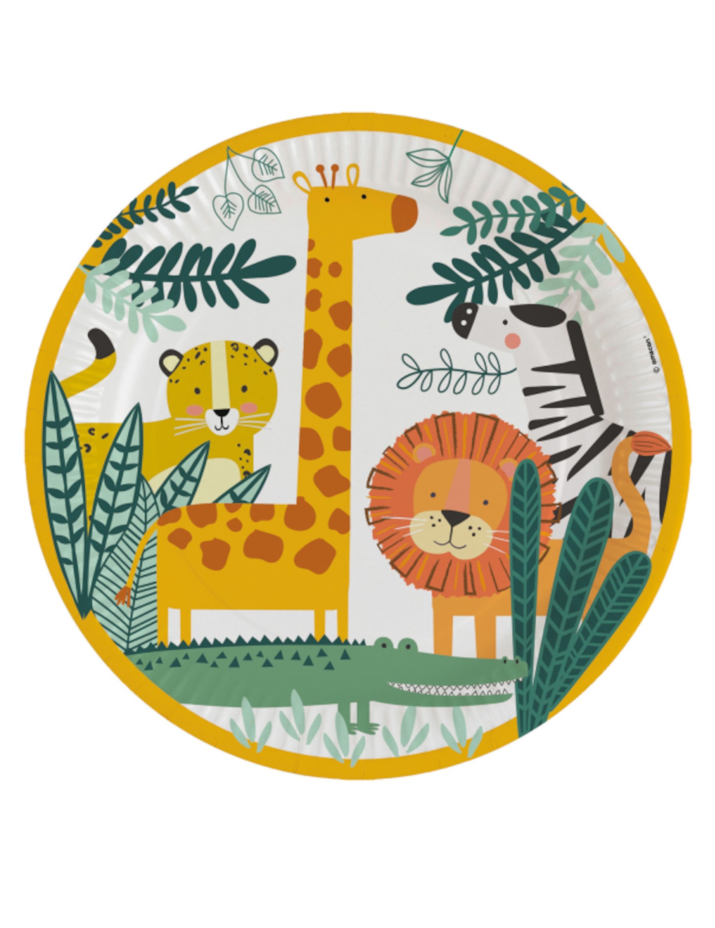 8 papírtányér vad szafarit kap 23 cm, dzsungelállatok