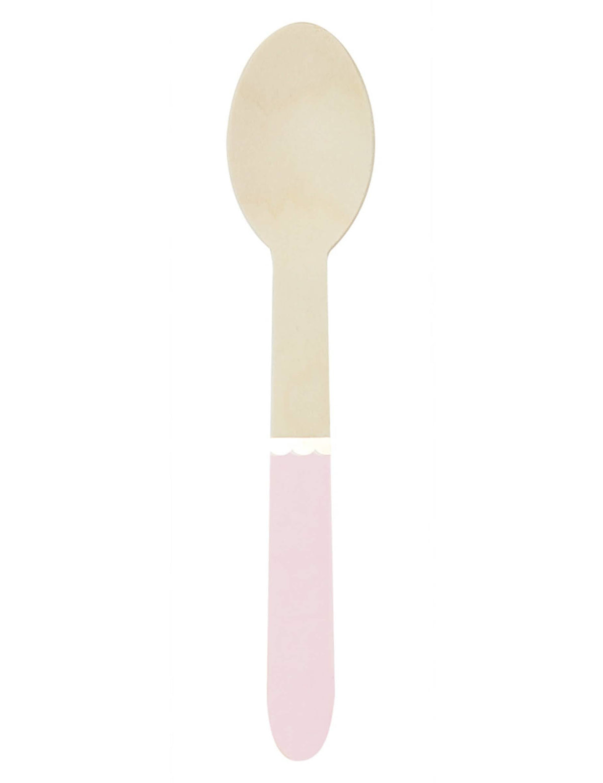 Petites cuillères en bois rose pastel