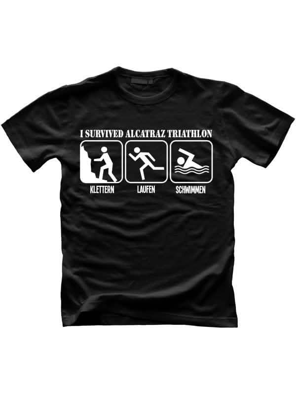 pólók Alcatraz Prison Wear triathlon felnőtt fekete és fehér