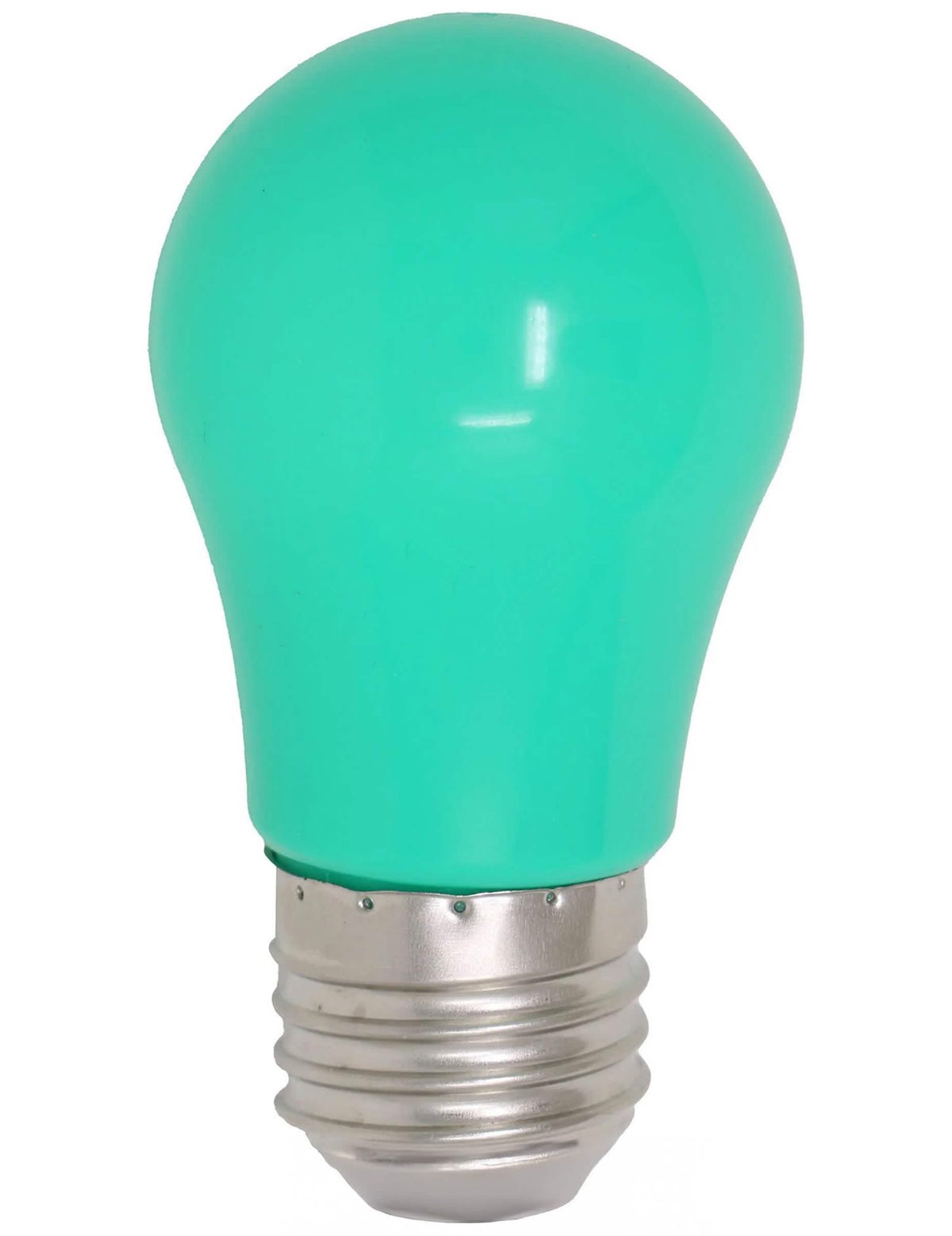 Gros plan sur le verre vert de l'ampoule led de fête pour décoration