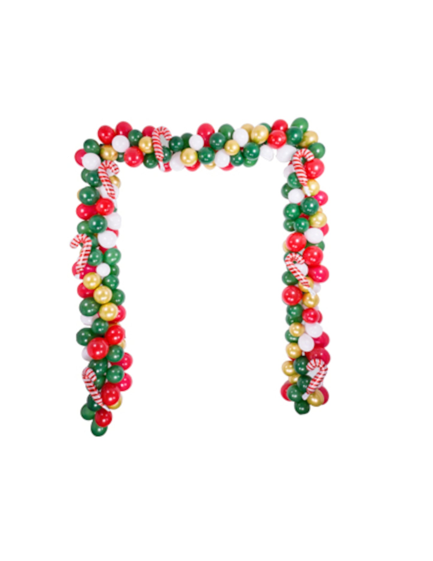 Hagyományos karácsonyi ív a bejárati ajtóra, 238 piros és arany lufi