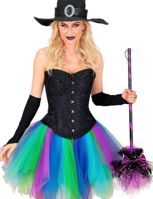 Boszorkányseprű rózsaszín masnival 85 cm