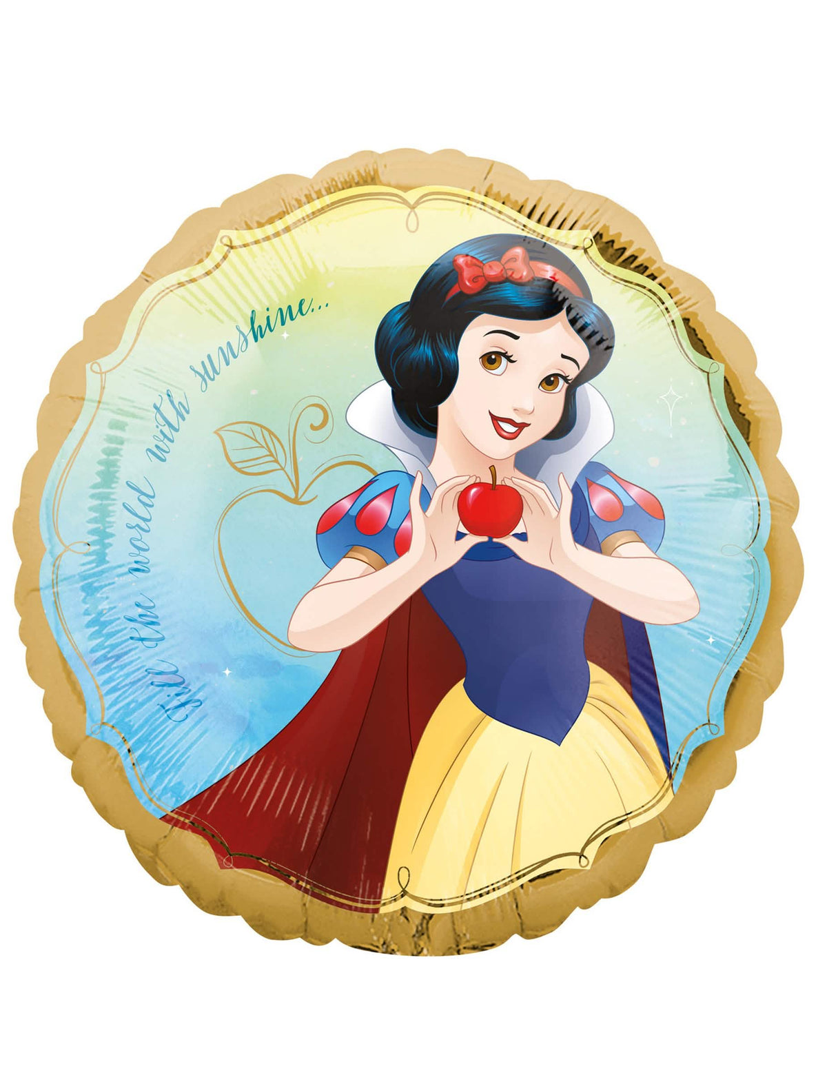 Disney Hófehérke arany és kék piros almával ellátott alumínium lufi