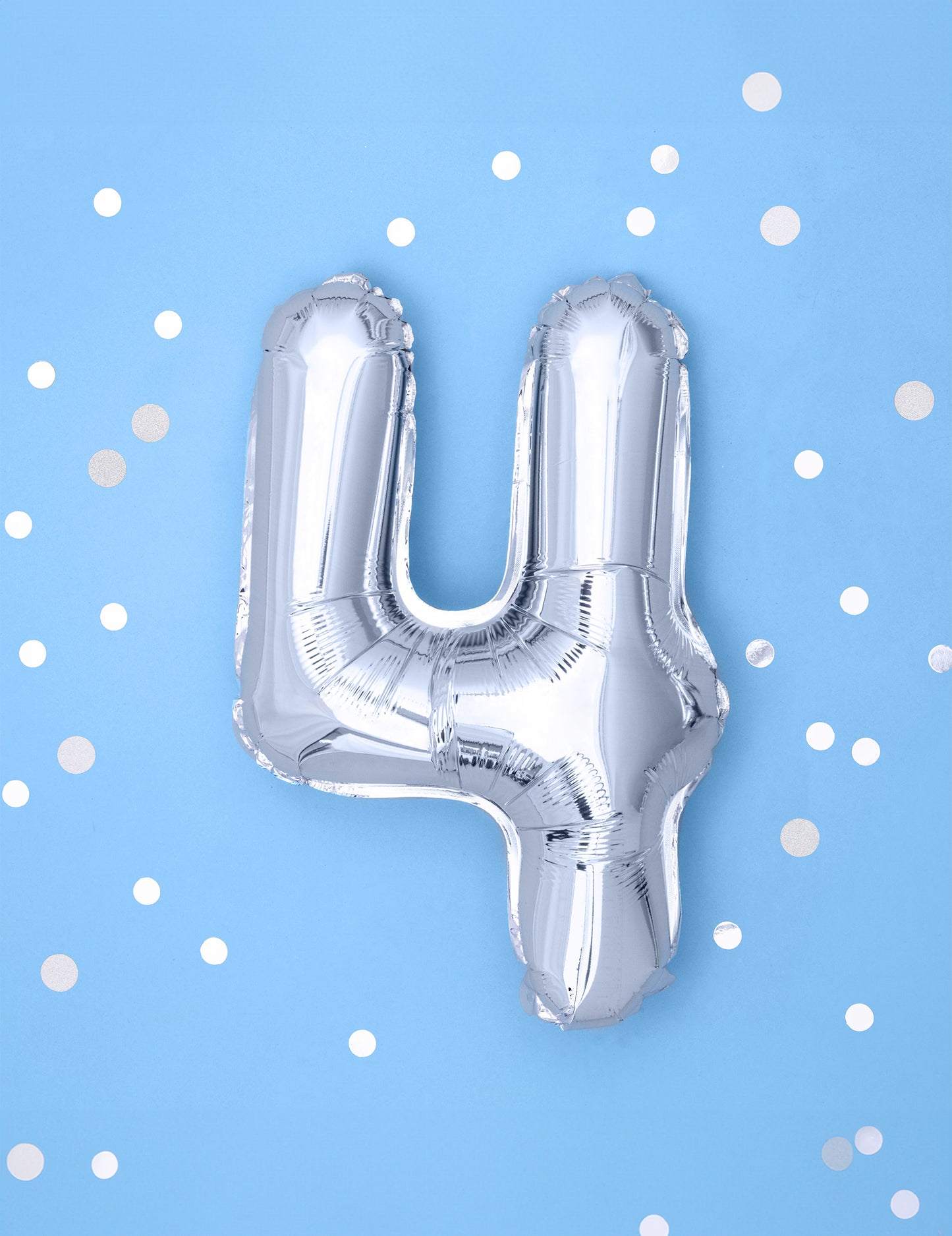 Zoom sur le chiffre 4 du ballon aluminium chiffre pour fête