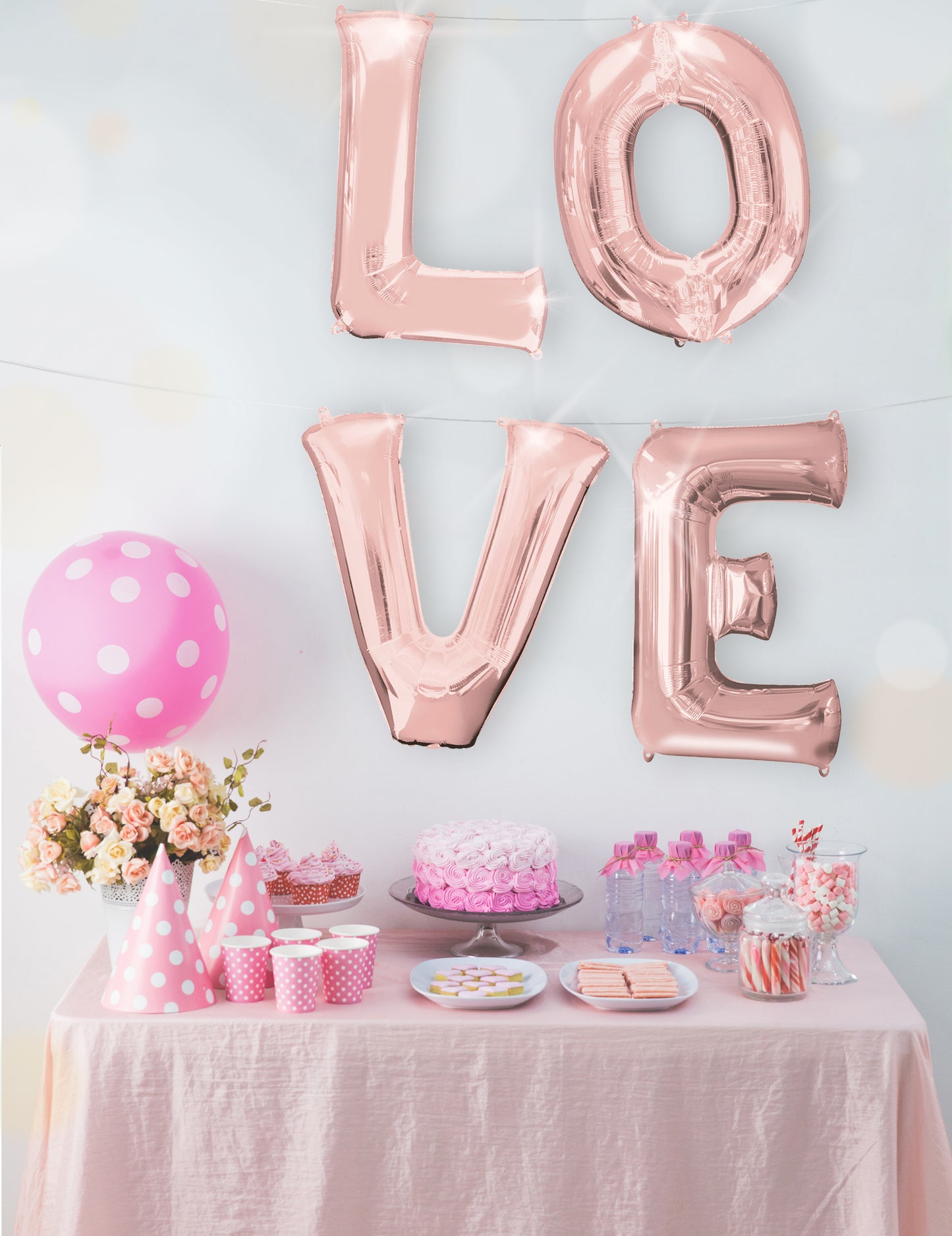 Fólia ballon levél rózsa arany 81 cm