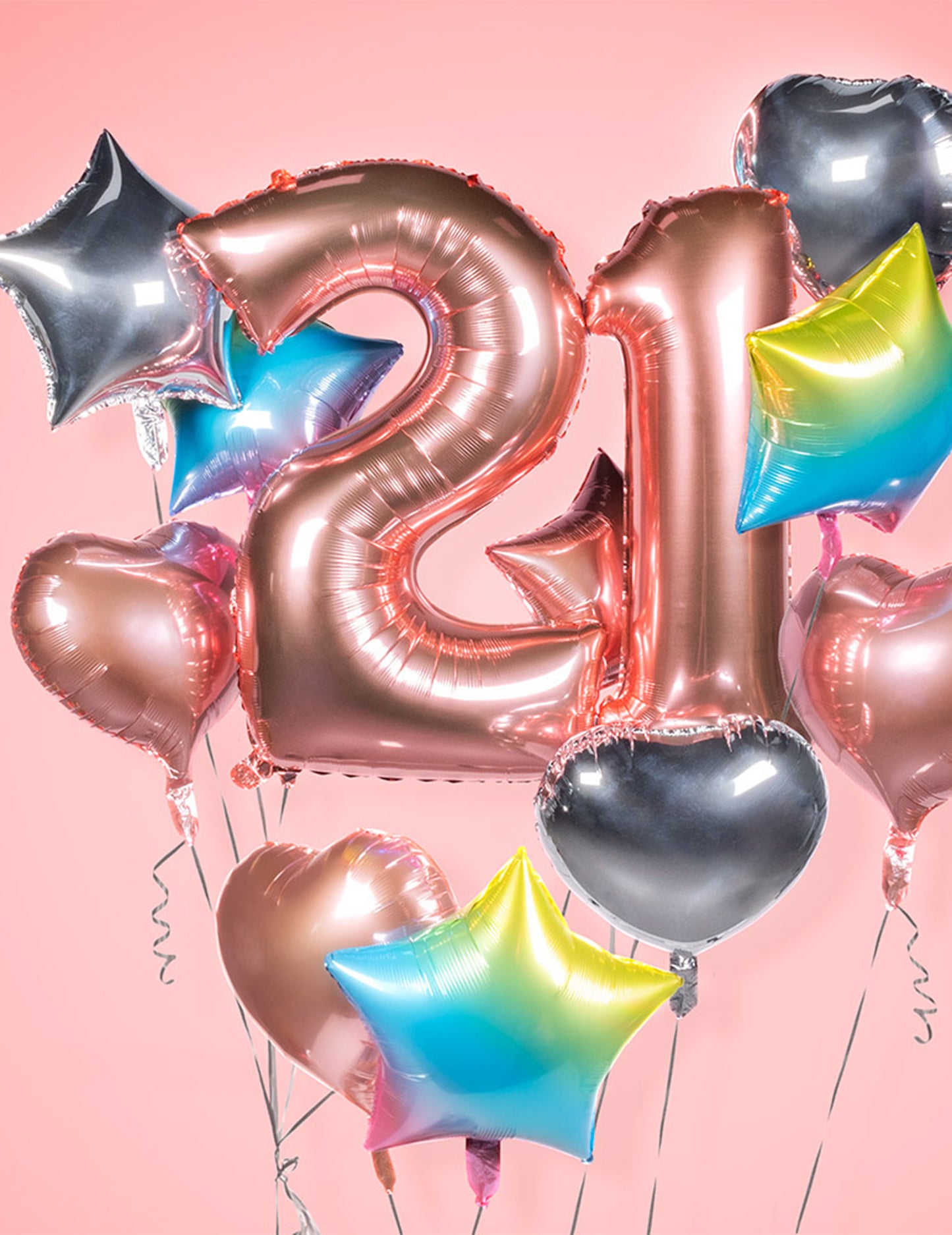 Többszínű csillagú alumínium golyó 45 cm