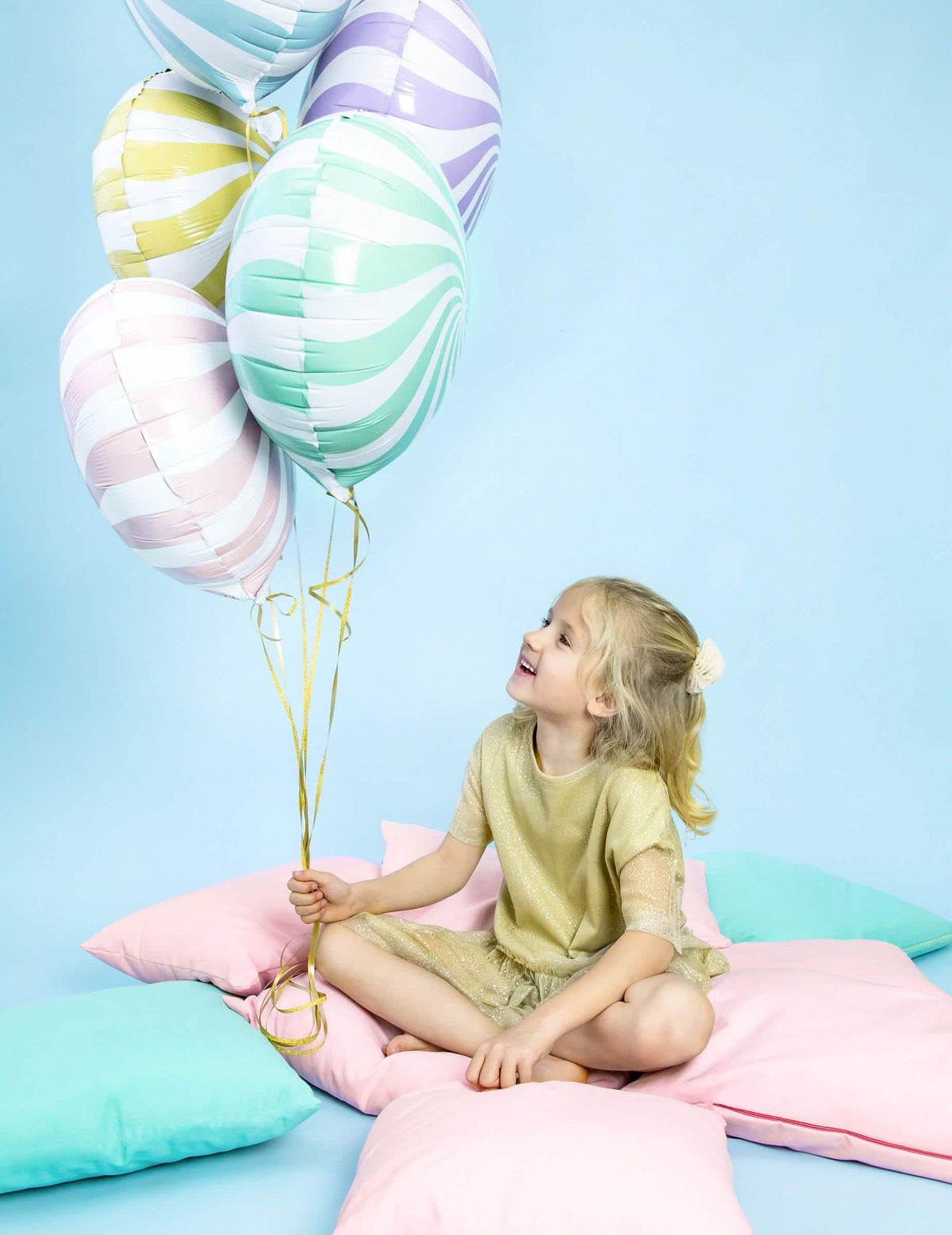 Mise en situation avec lufik pastel du ballon aluminium sucette pour fête