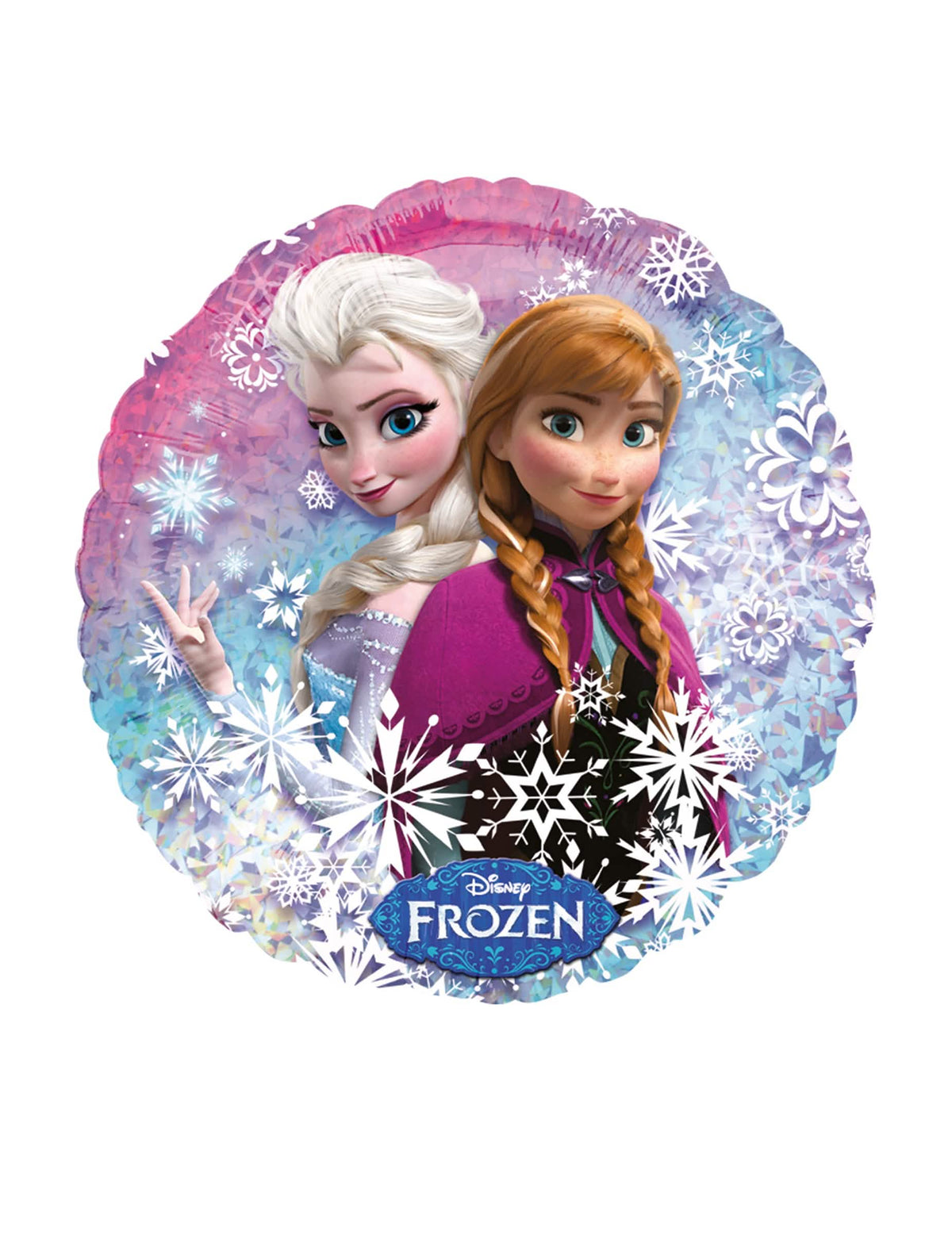 Közelkép Elsa és Anna Frozen alumíniumballonról