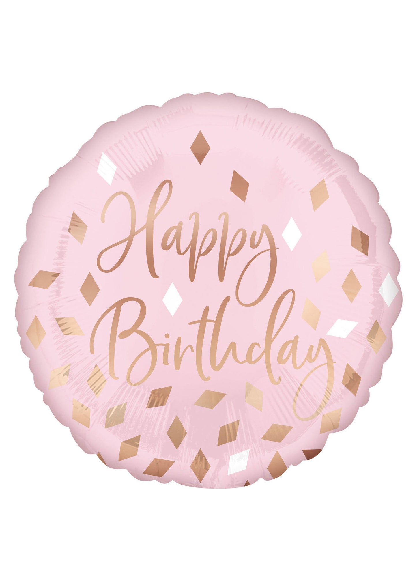 Alumínium lufi születésnapot rózsaszín konfetti rozéarany 43 cm hélium