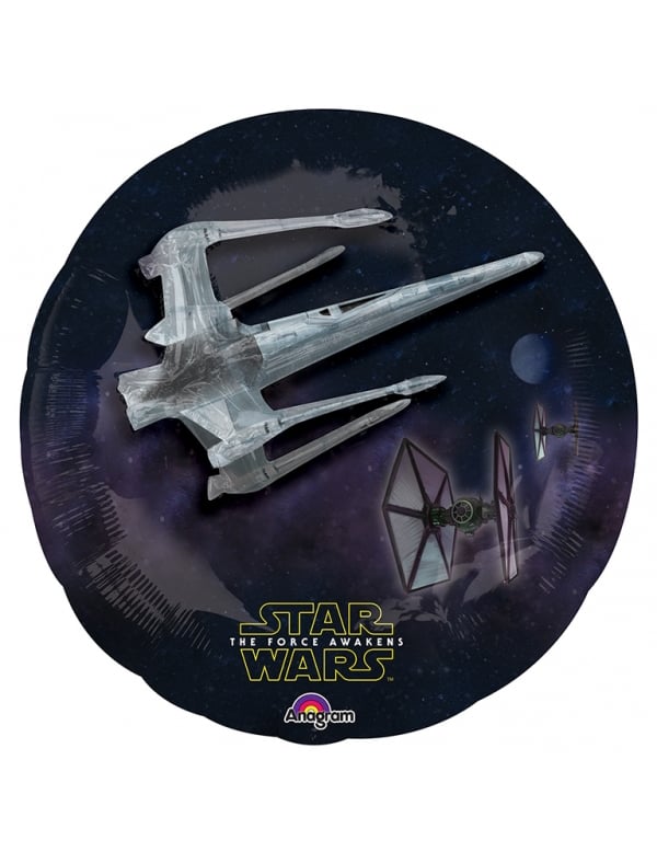 Vue de l'autre face avec vaisseaux spatiaux du ballon en aluminium Les Méchants Star Wars VII