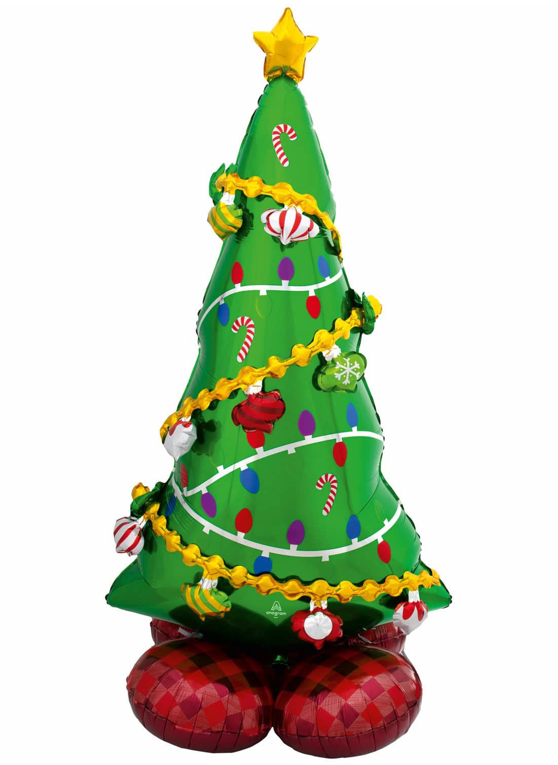 Óriás AirLoonz karácsonyfa alakú fólia lufi 149 x 78 cm telepíteni
