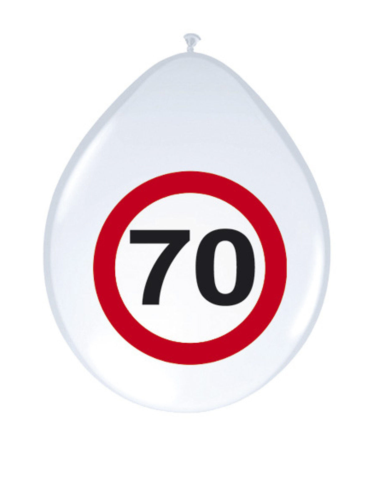 Lufik 70. születésnapi parti dekorációhoz, 8 darab, piros-fehér-fekete, 30 cm