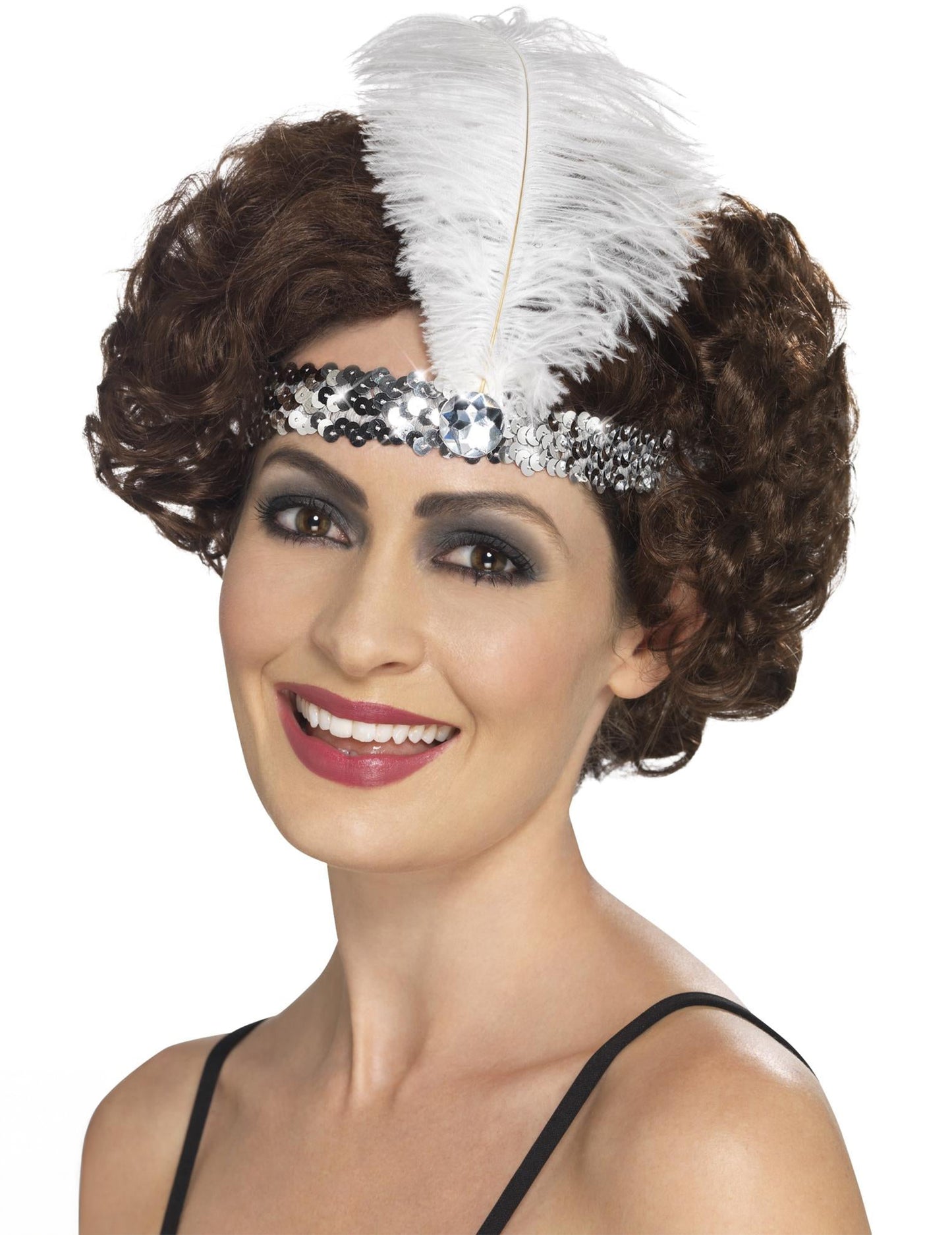 Charleston zászló flitterekkel és ezüst tollú nőstény