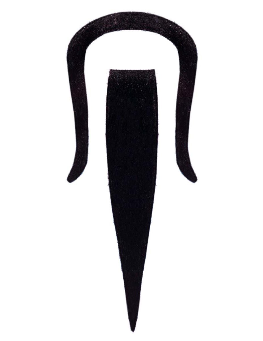 Fekete, felnőtt méretű, öntapadós szakáll és bajusz