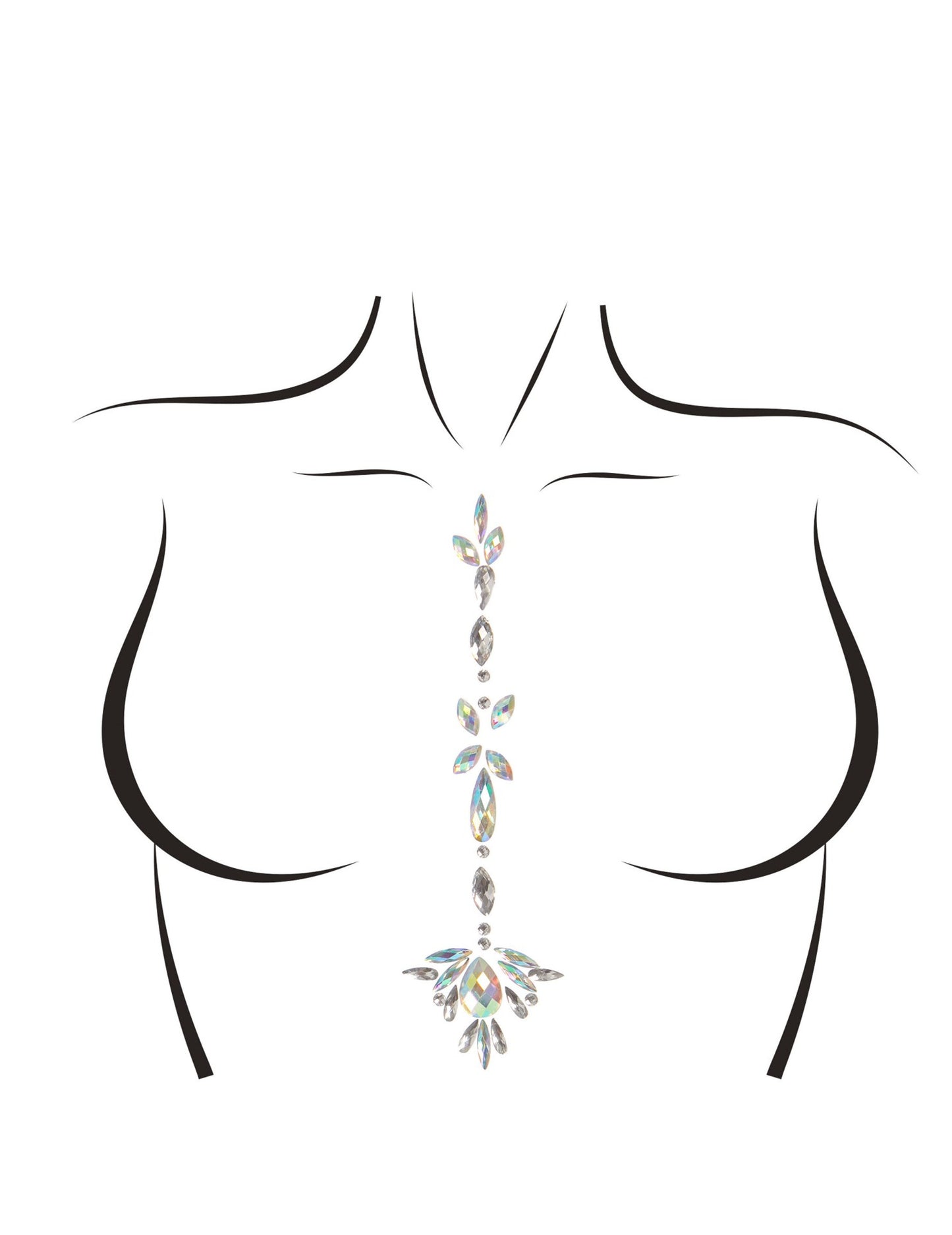 Bijoux pour le corps adhésifs jade pour femme irisés