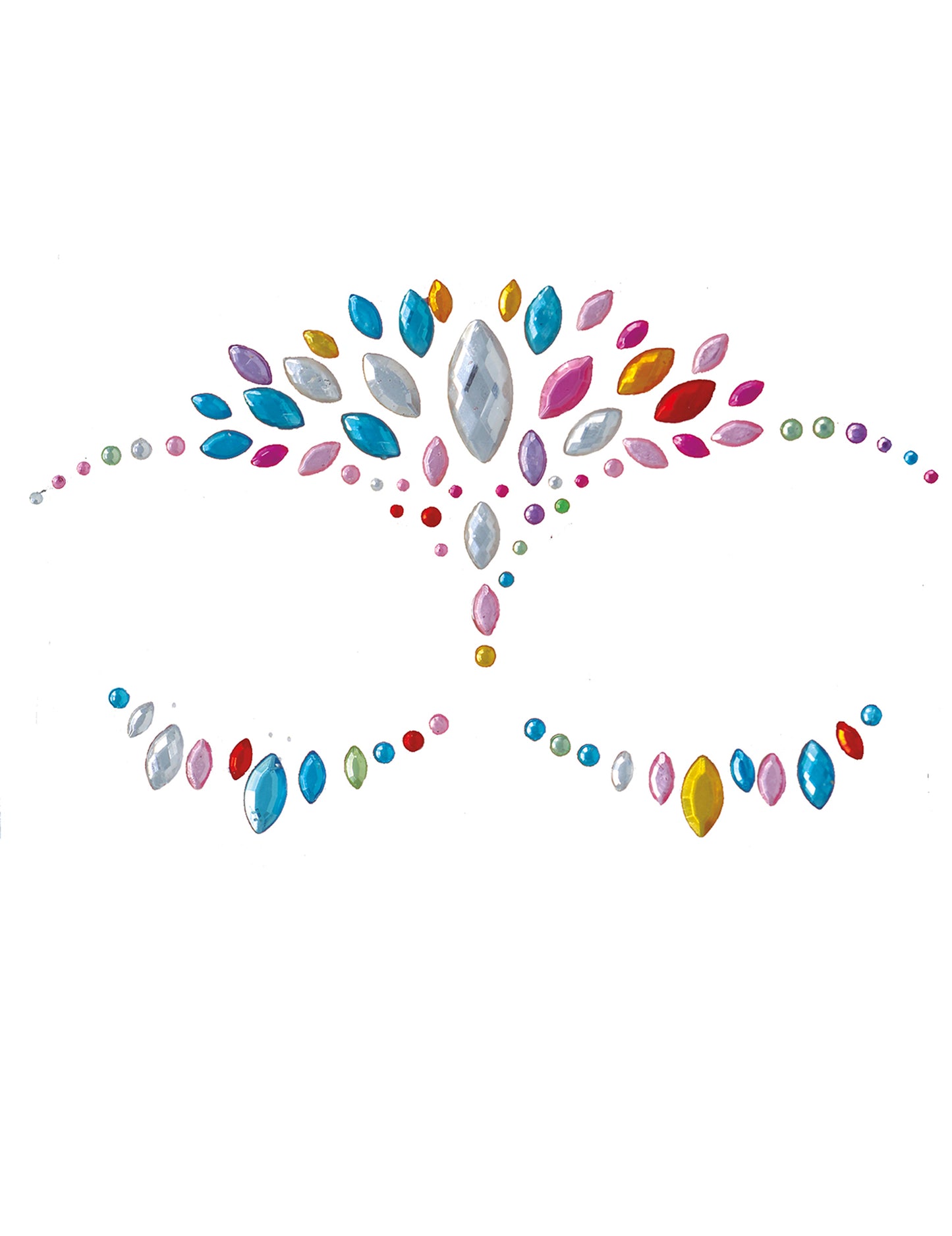 Többszínű ragasztó arc ékszerek