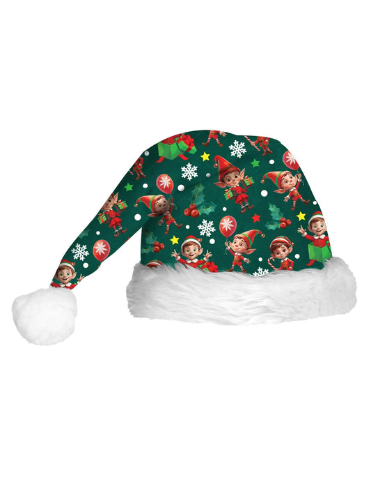 Vue de profil du bonnet de Noël à motifs