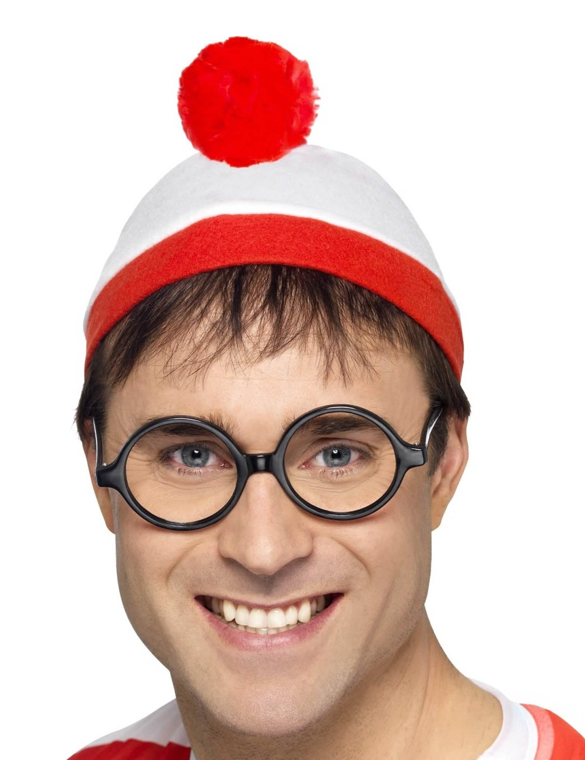 Charlie™ nyomozós sapka felnőtt piros és fehér pomponnal