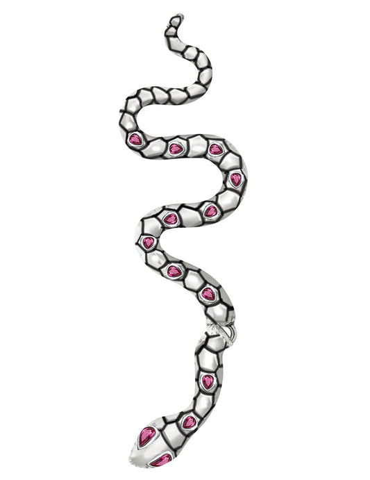 Vue de face de la boucle d'oreille serpent