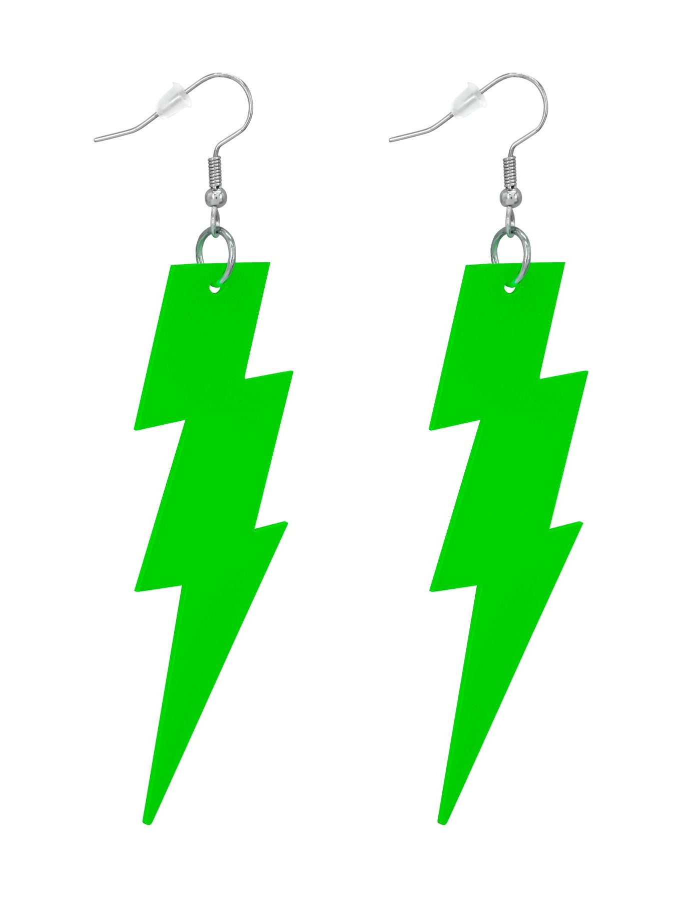 Fluo zöld villám fülbevalók