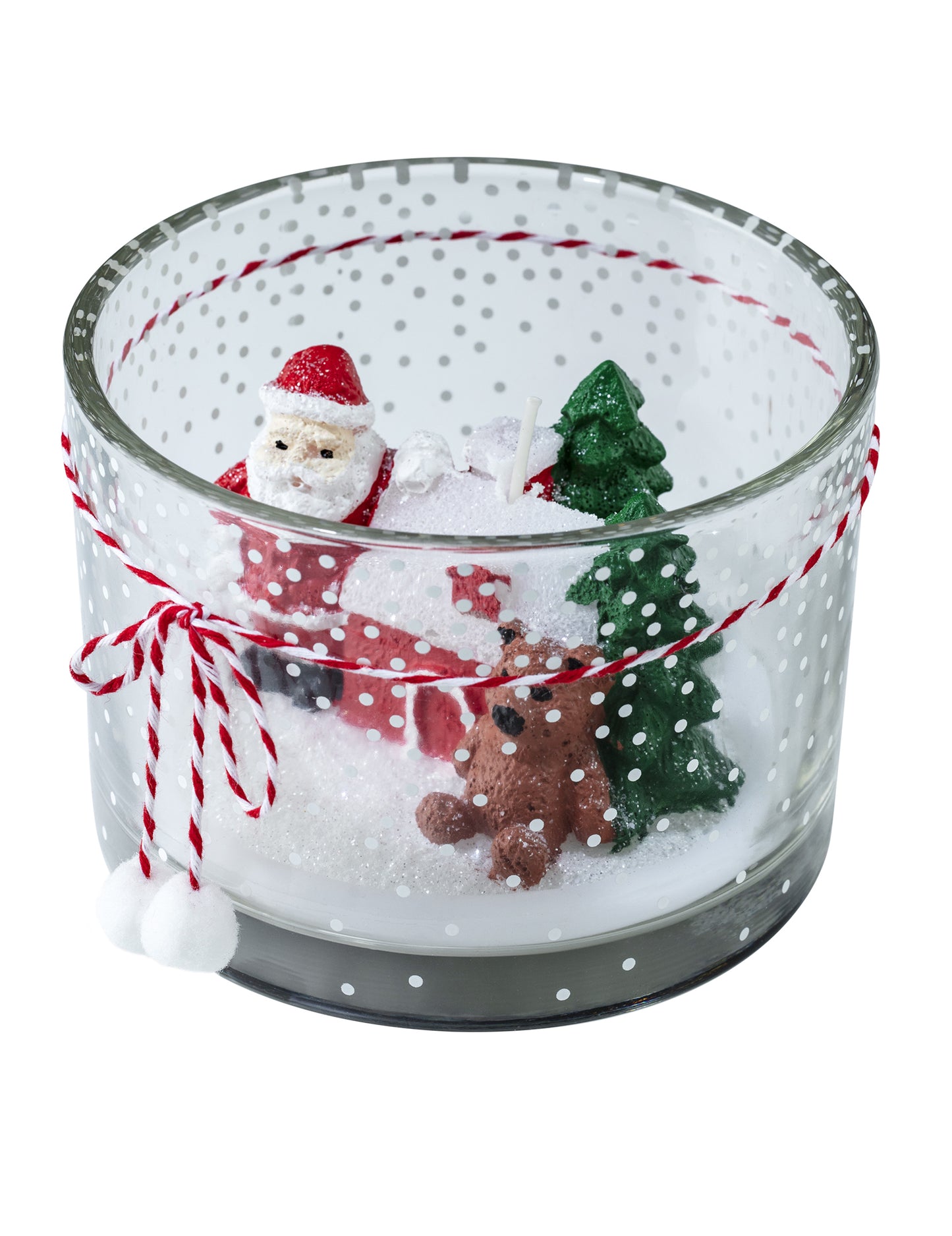 Karácsonyi tájképes gyertya 130g díszes üvegben