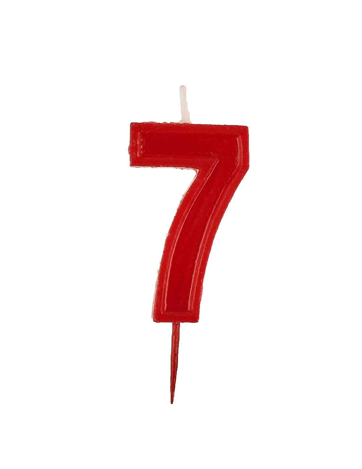 7-es születésnapi gyertya, piros, fényes