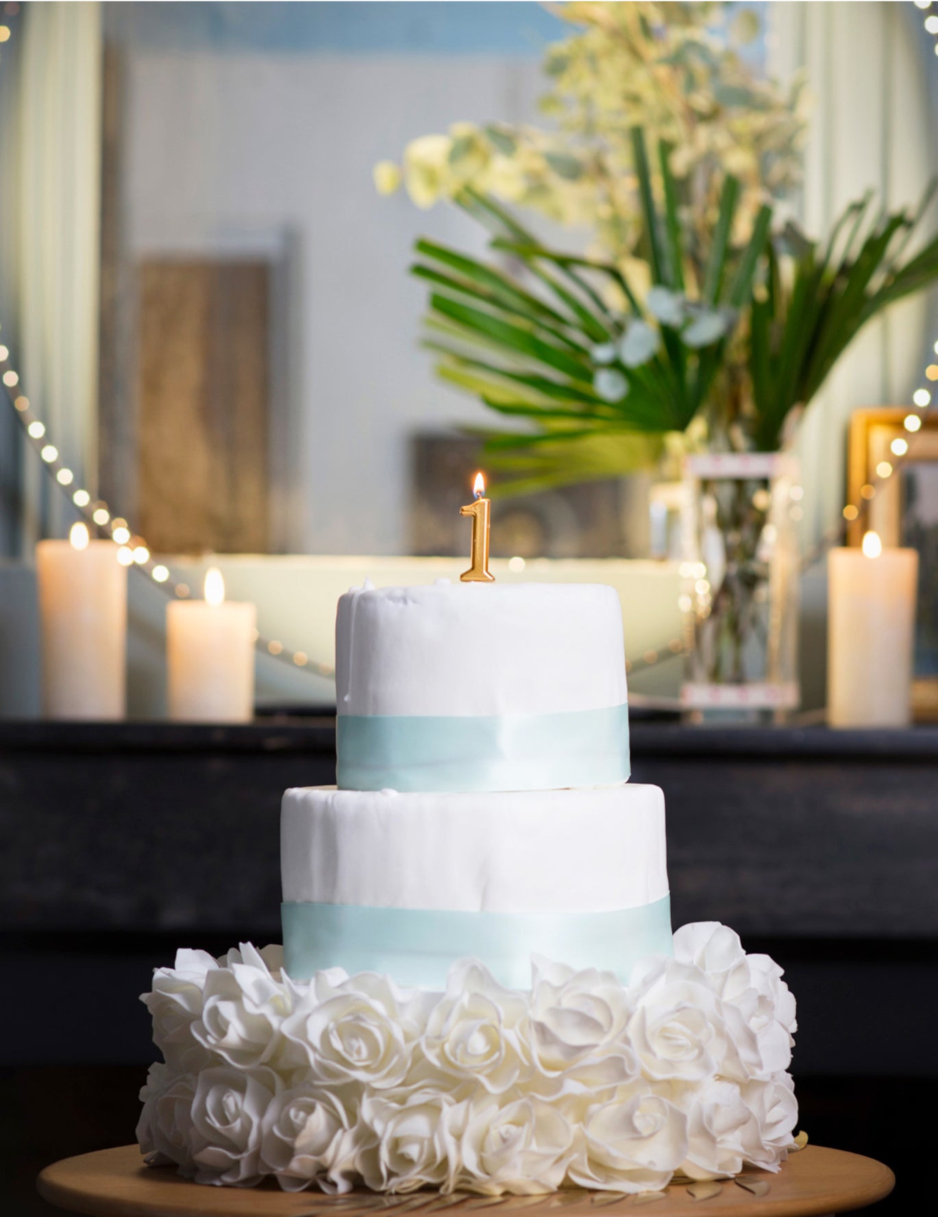 Metálarany 1-es számú születésnapi gyertya 4.3 cm csúccsal