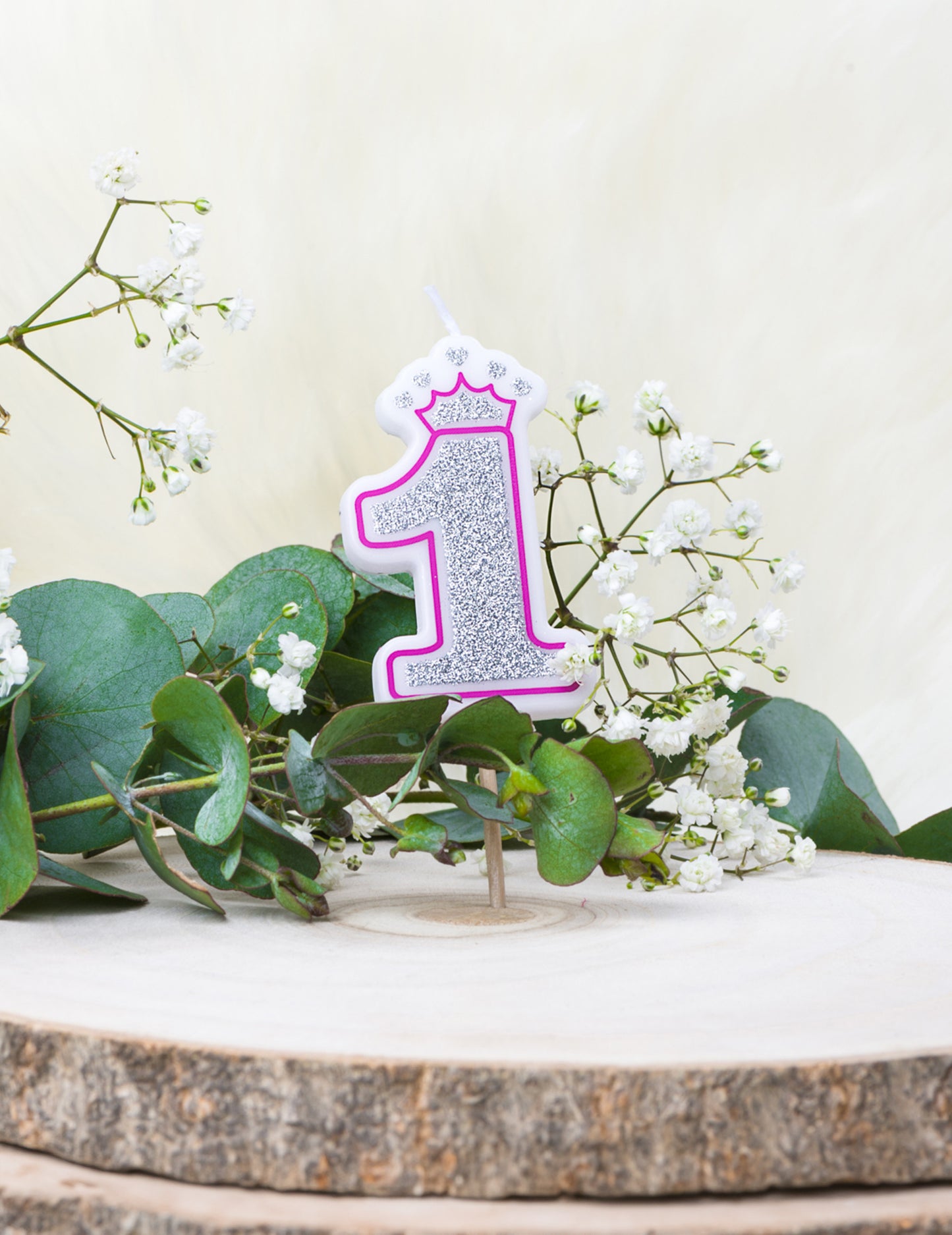 Hercegnő 1. születésnapi gyertya 5.8 cm fénylik