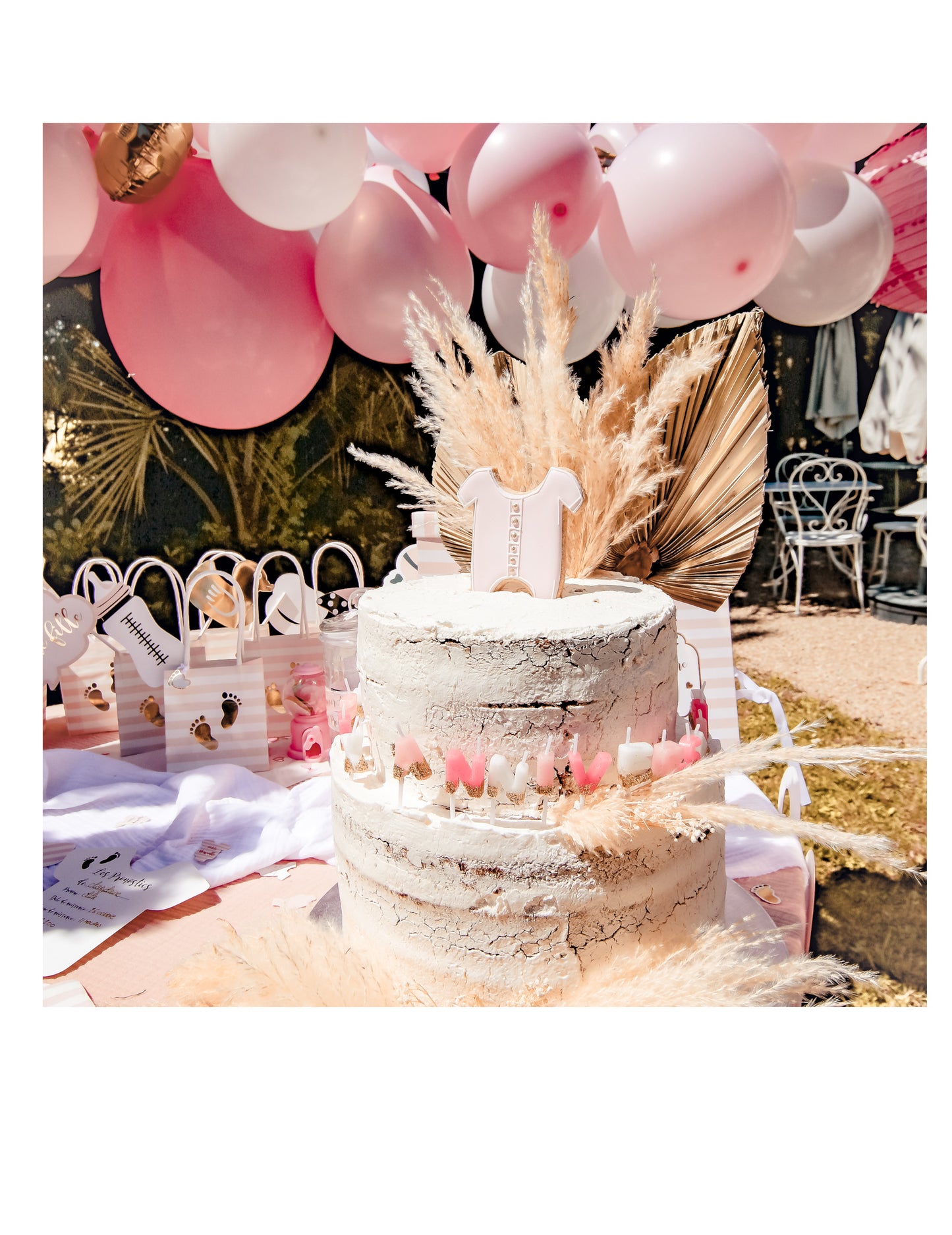 Boldog születésnapot gyertyák, fehér, rózsaszín és arany csillámpor, 4.3 cm csúcsidőszakban