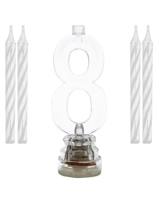 Contenu du lot de la bougie lumineuse LED chiffre 8